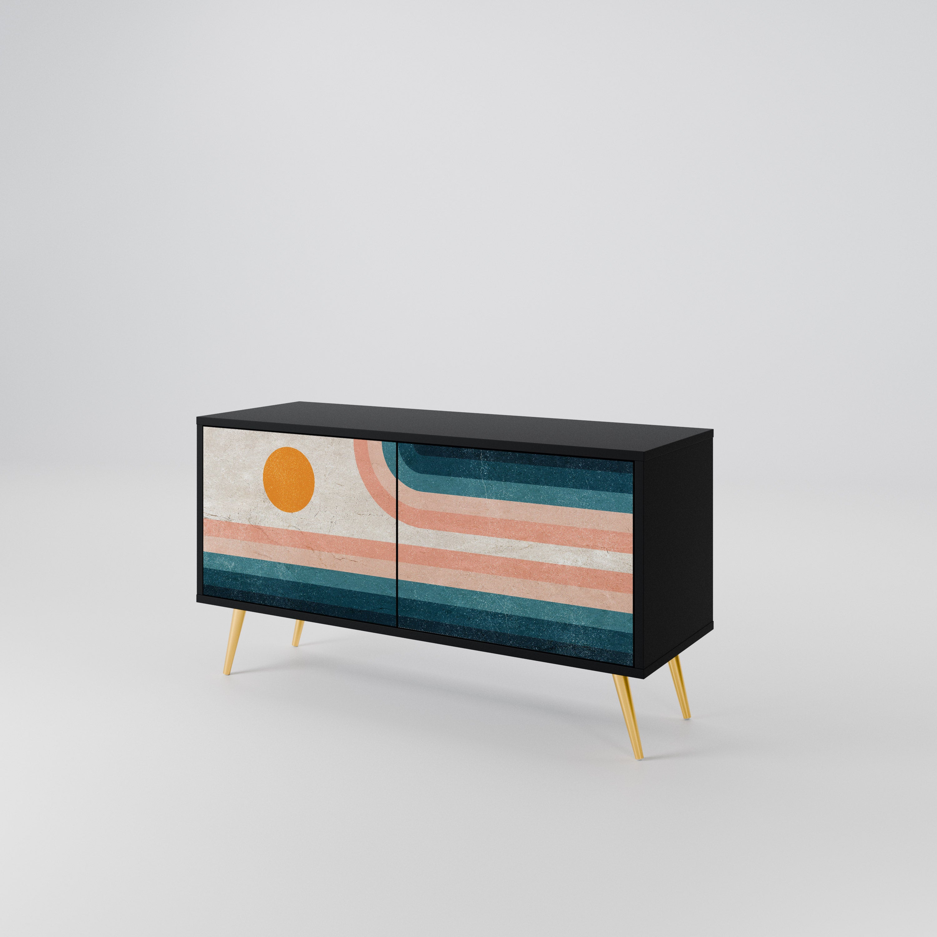 TWO HALVES Kompaktes 2-türiges TV-Lowboard