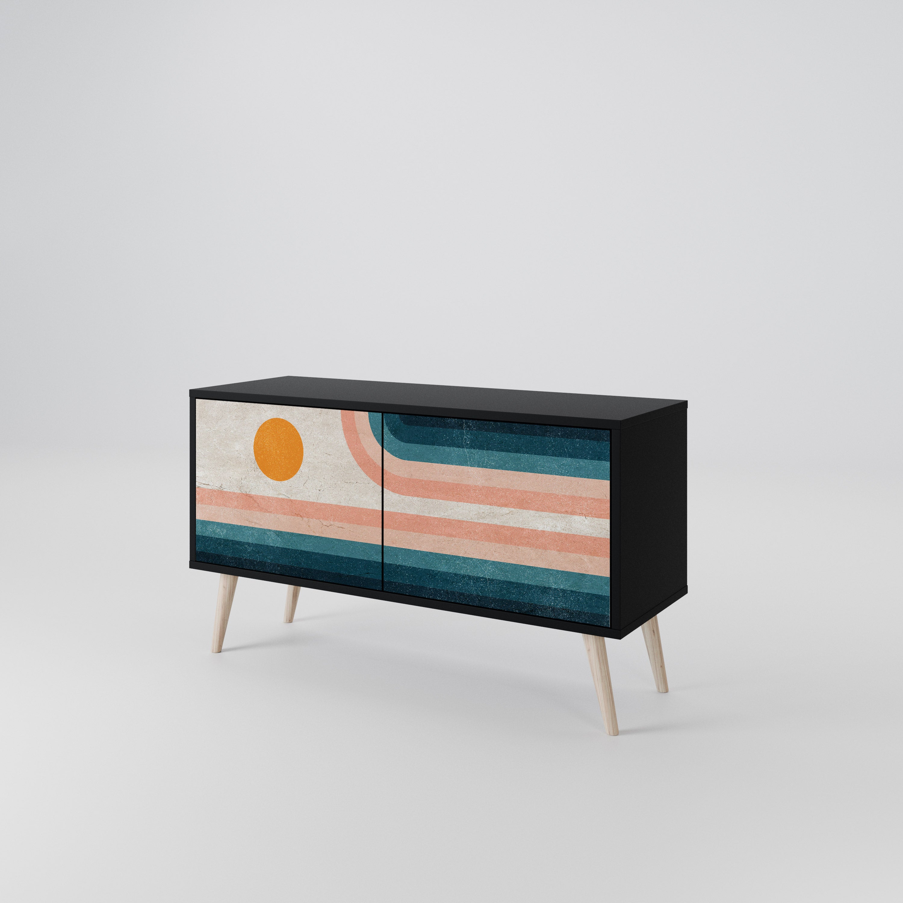 TWO HALVES Kompaktes 2-türiges TV-Lowboard