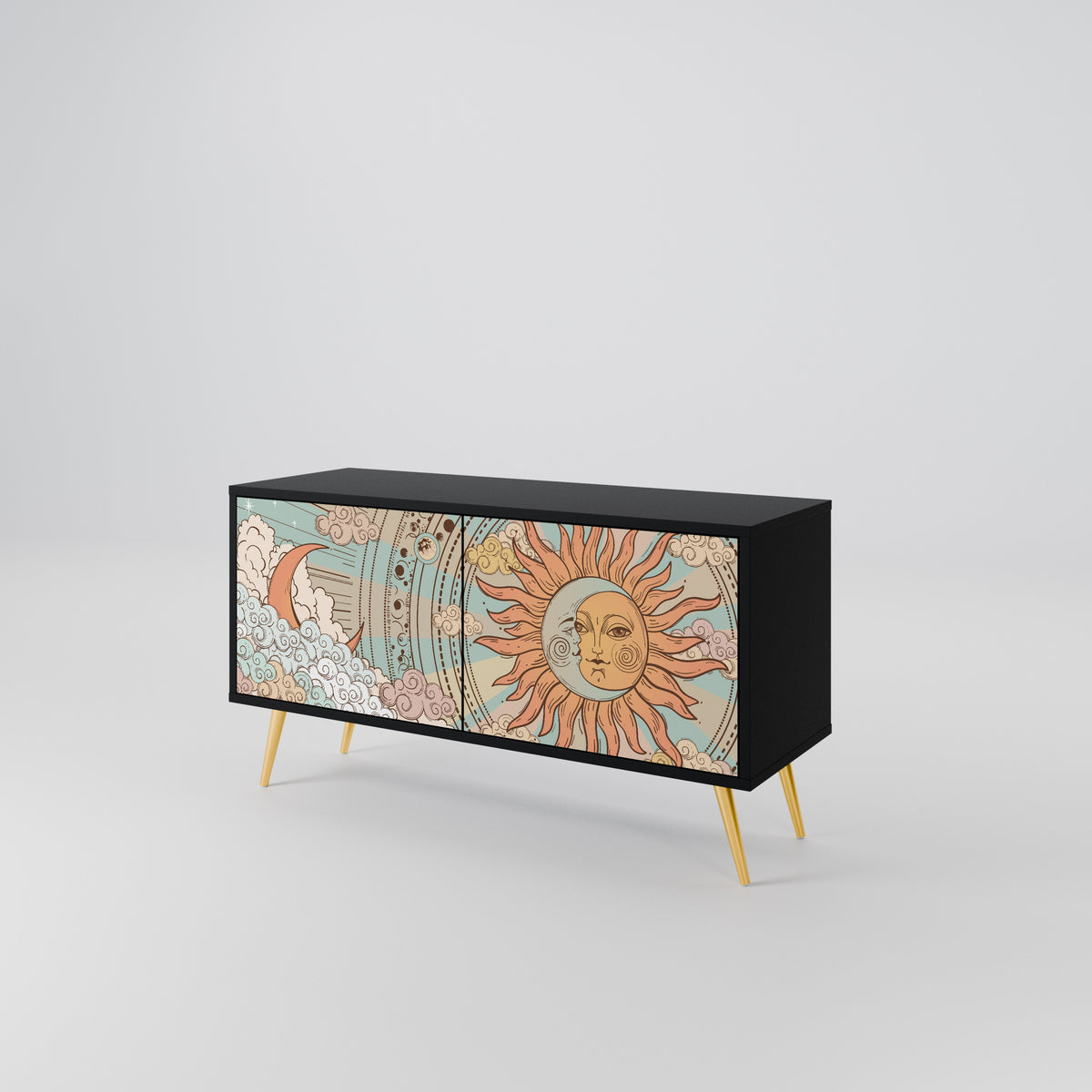 MYSTICAL STRUCTURE Compact 2-Door TV Cabinet