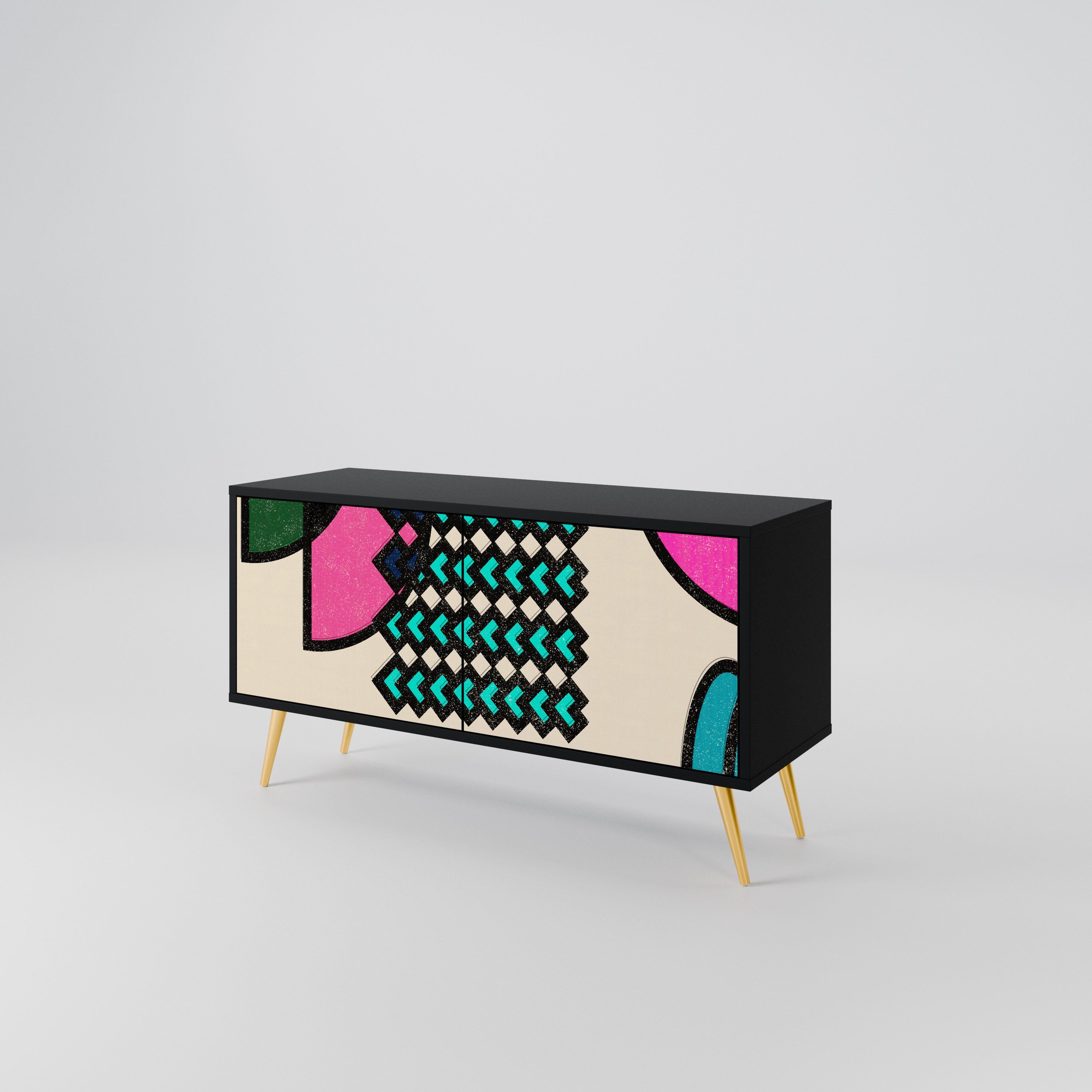GEOMETRIC RHAPSODY Compact 2-Door TV Cabinet