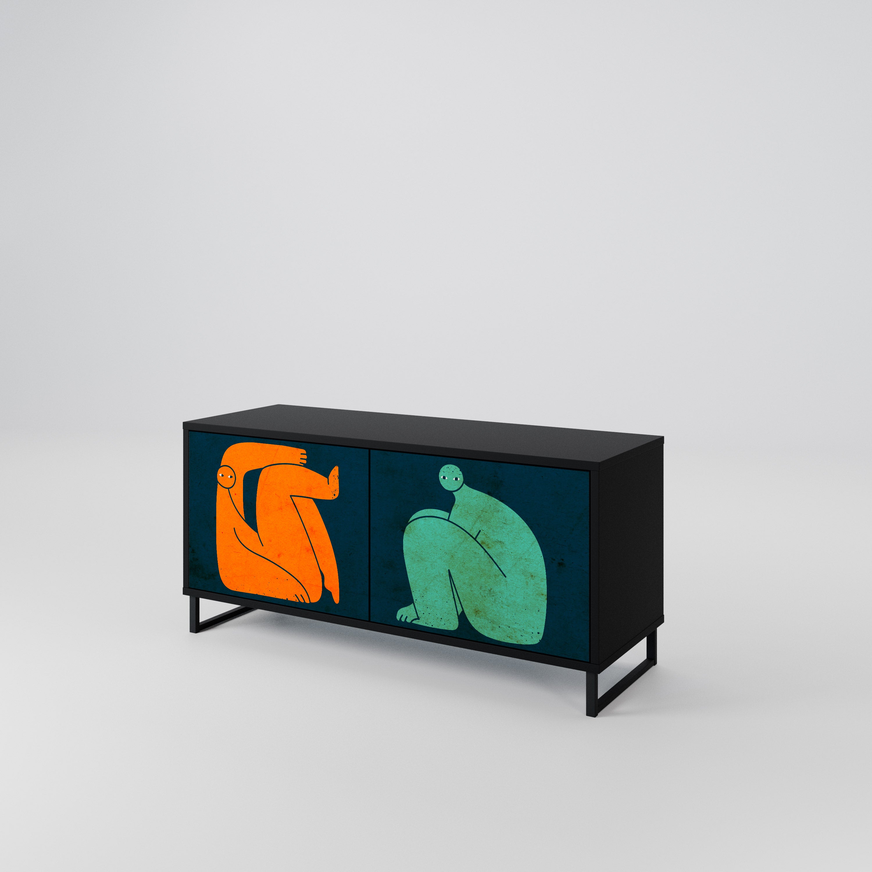 TOGETHER BUT SEPARATELY Compact 2-Door TV Cabinet