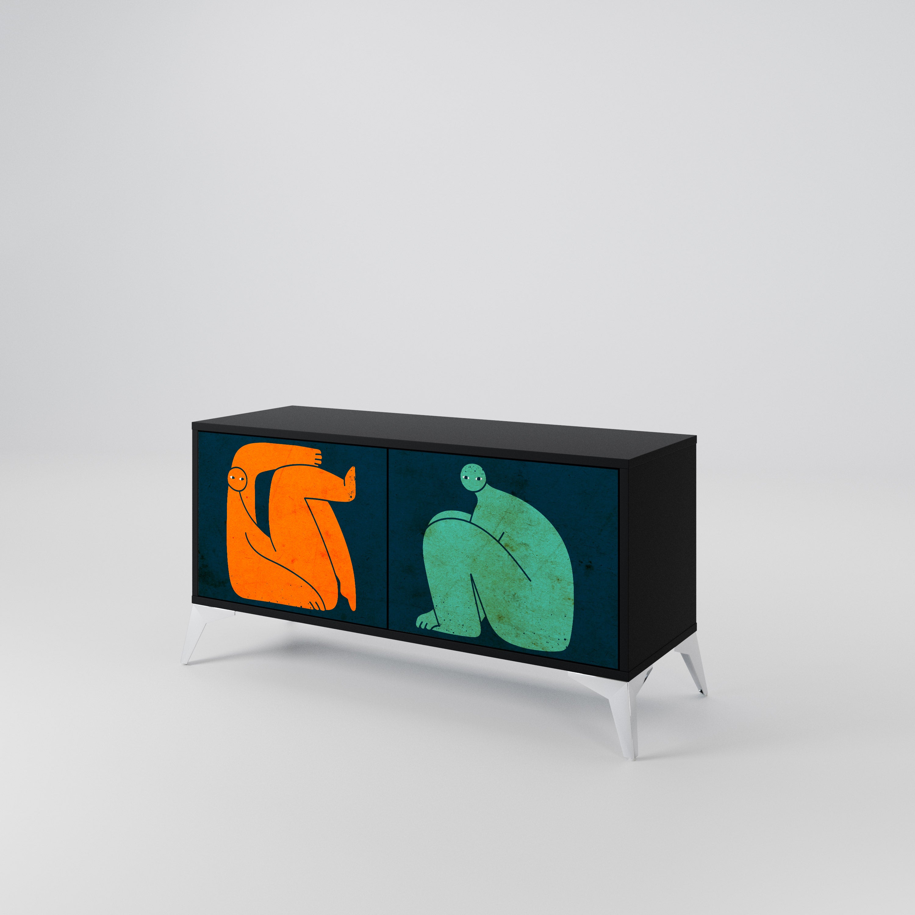 TOGETHER BUT SEPARATELY Compact 2-Door TV Cabinet