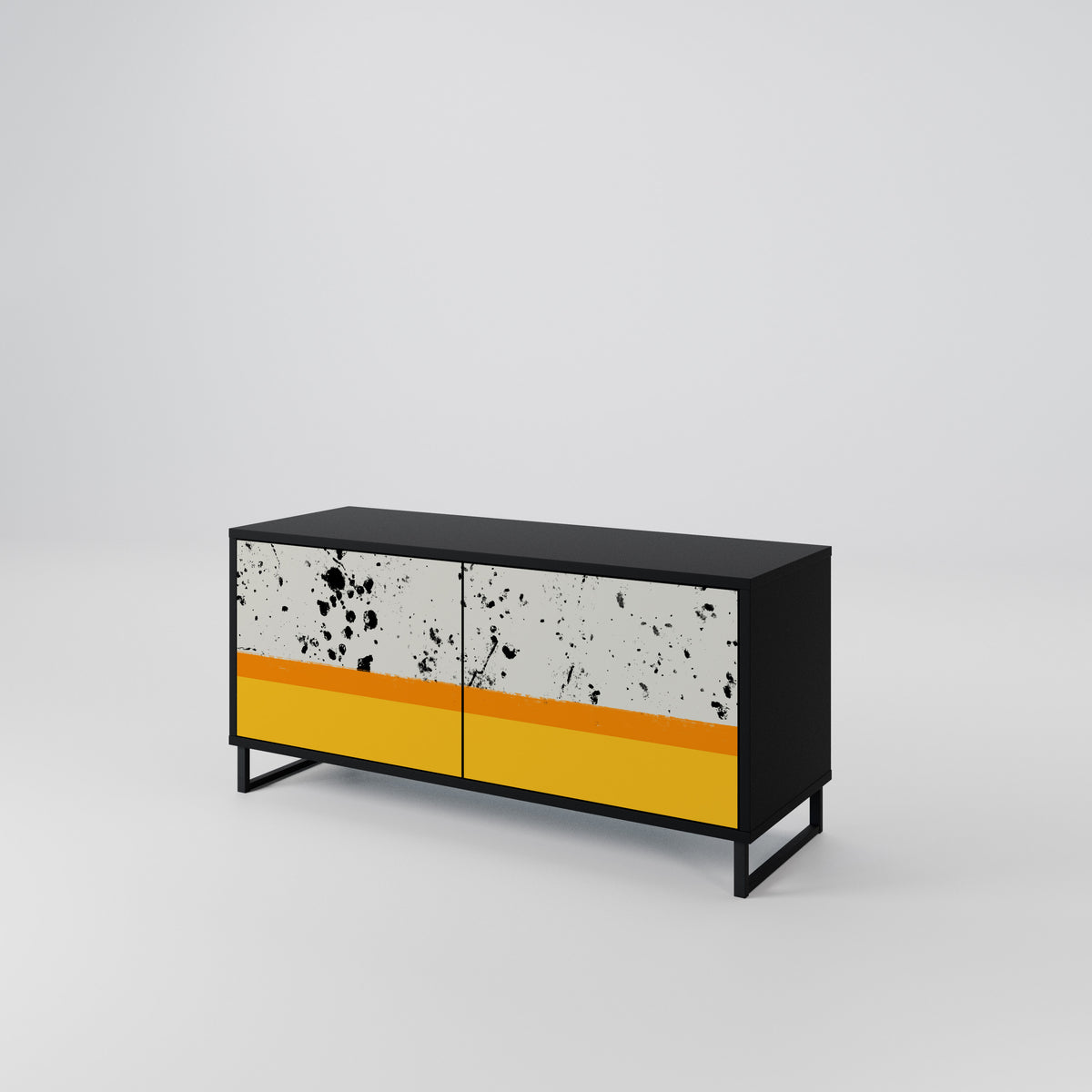 DYED BY ORANGE Compact 2-Door TV Cabinet
