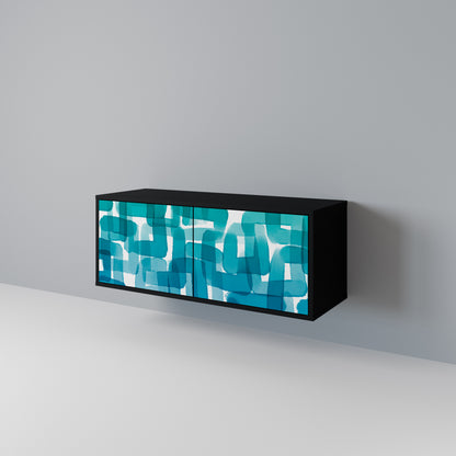 TURQUOISE RECTANGLES Kompaktes 2-türiges TV-Lowboard