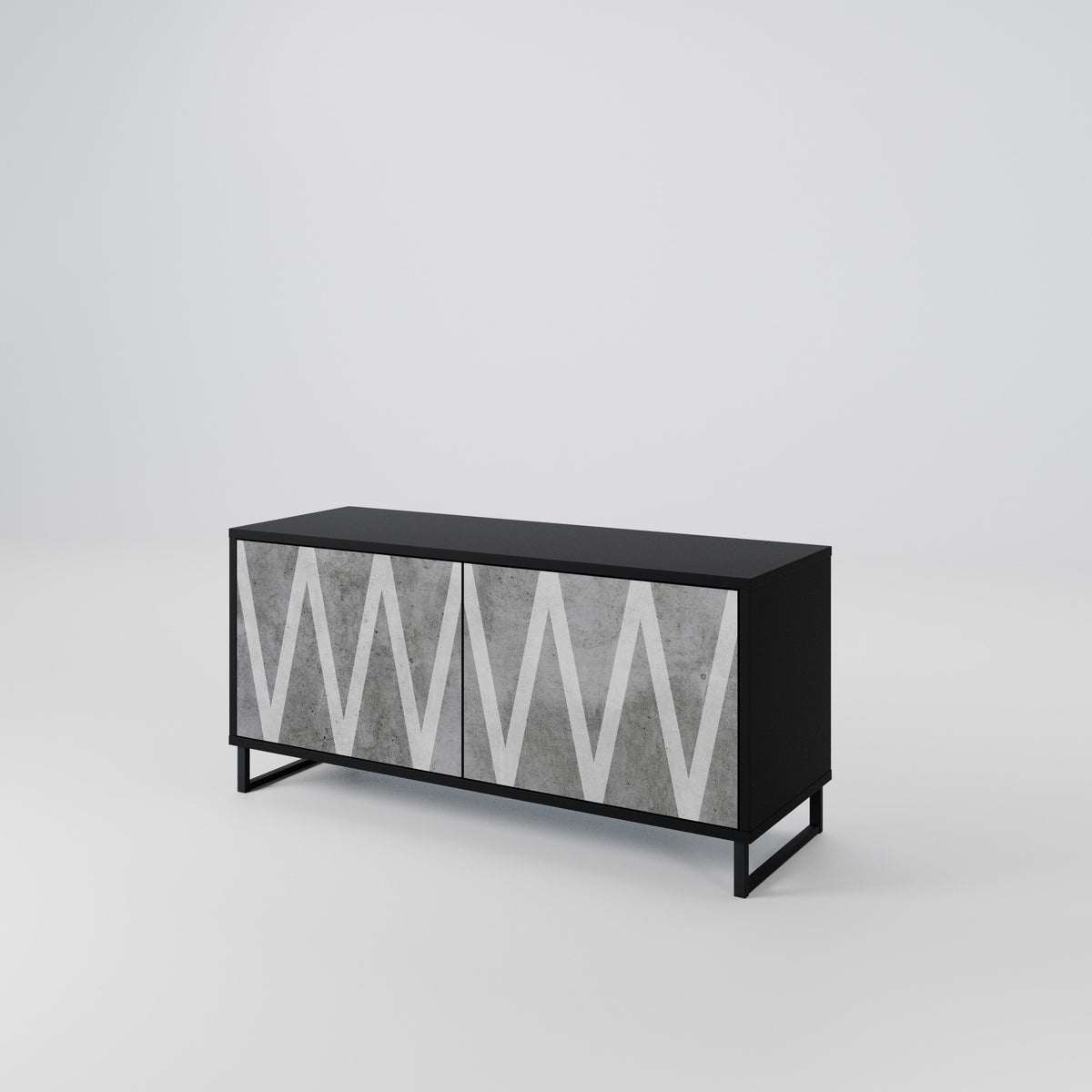 SOLID ZIG ZAG Compact 2-Door TV Cabinet
