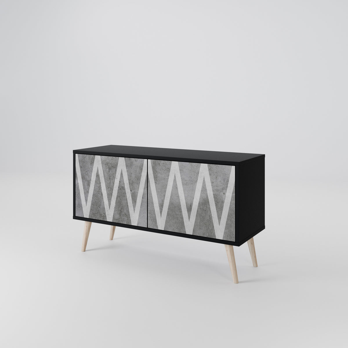 SOLID ZIG ZAG Compact 2-Door TV Cabinet