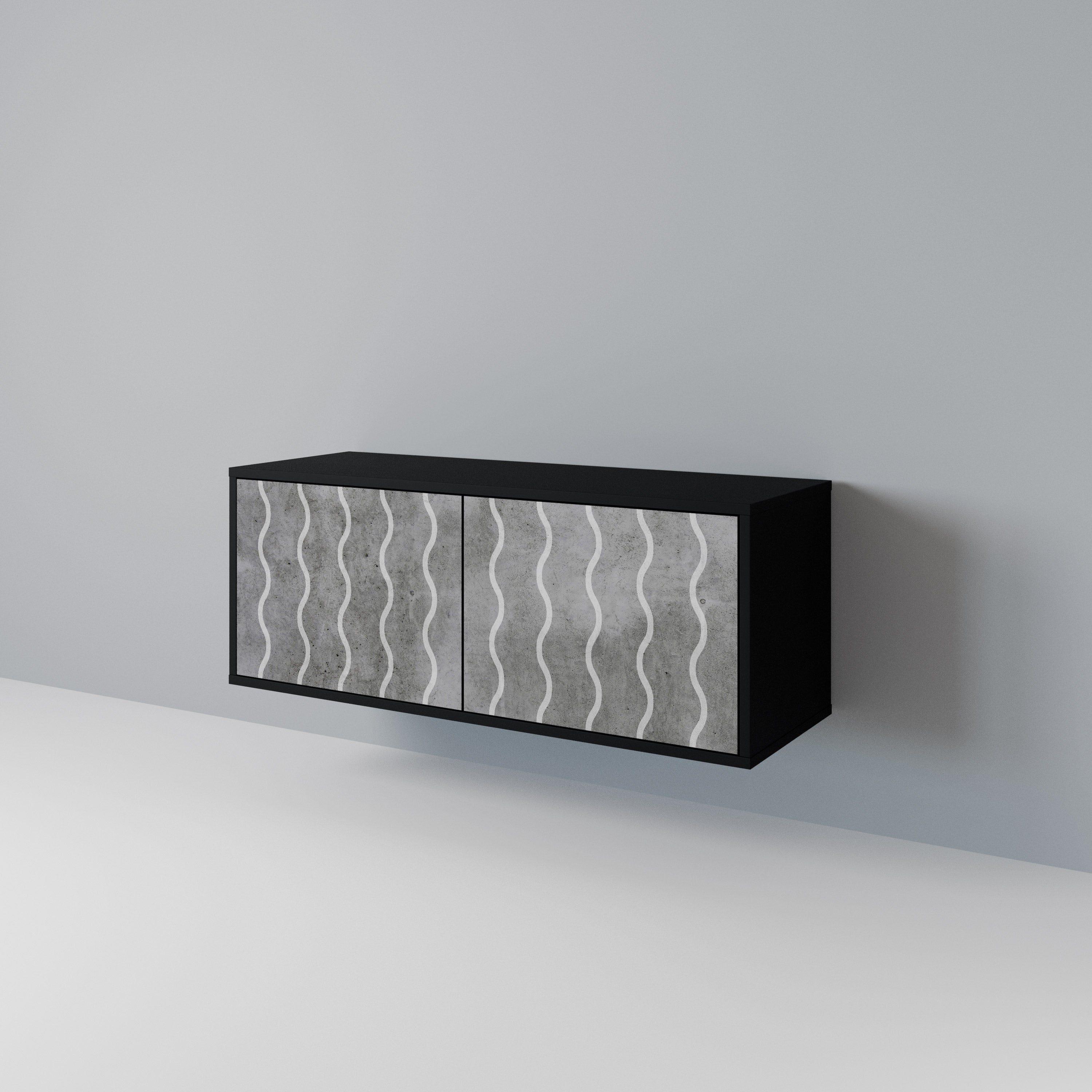 WAVES OF CONCRETE Kompaktes 2-türiges TV-Lowboard