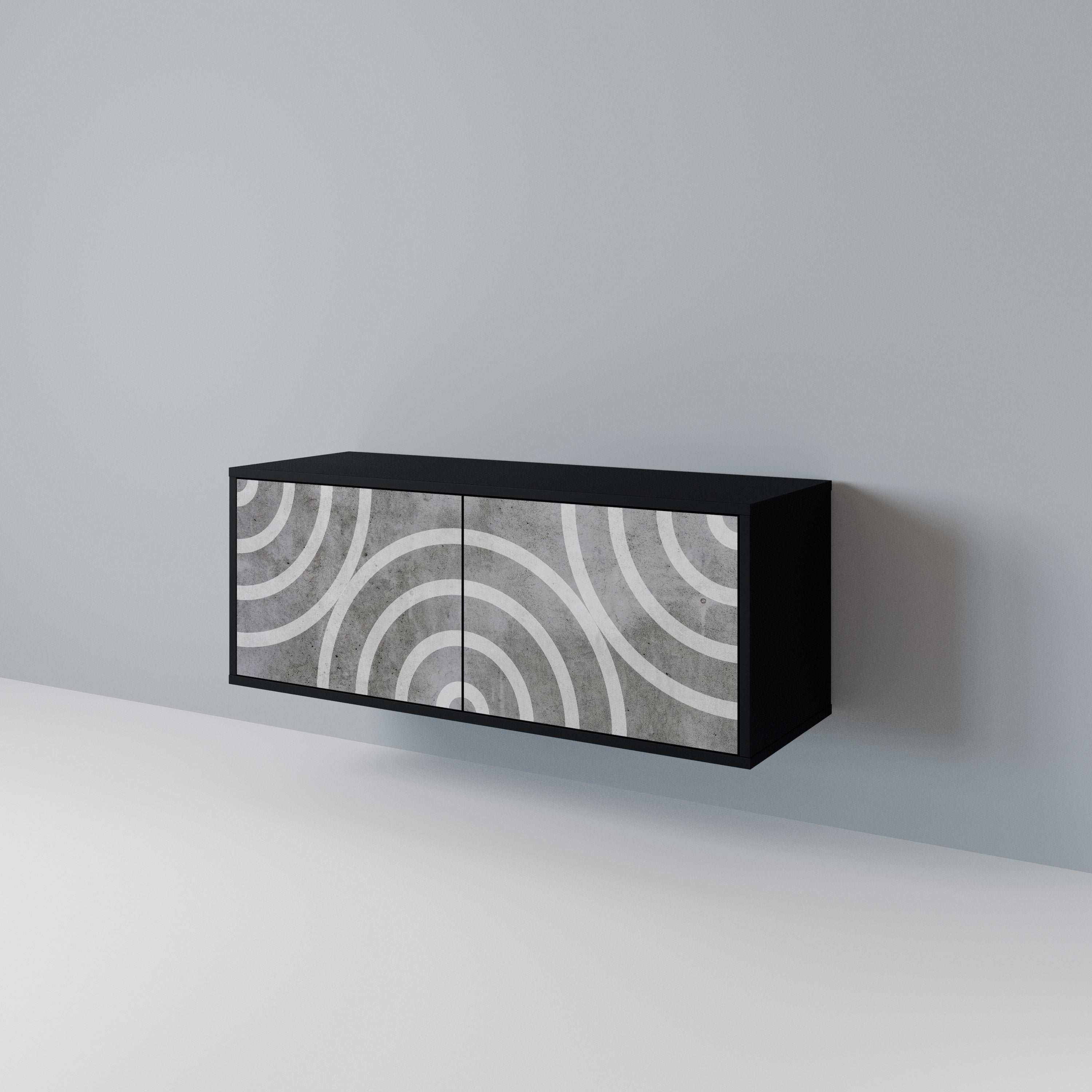 CIRCLE CONCRETE Kompaktes 2-türiges TV-Lowboard