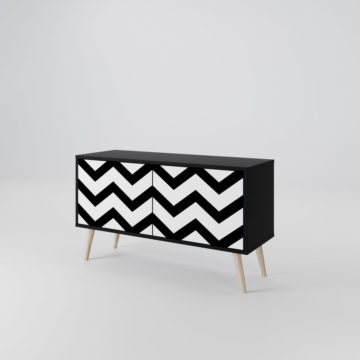 CLASSIC ZIG ZAG Kompaktes 2-türiges TV-Lowboard