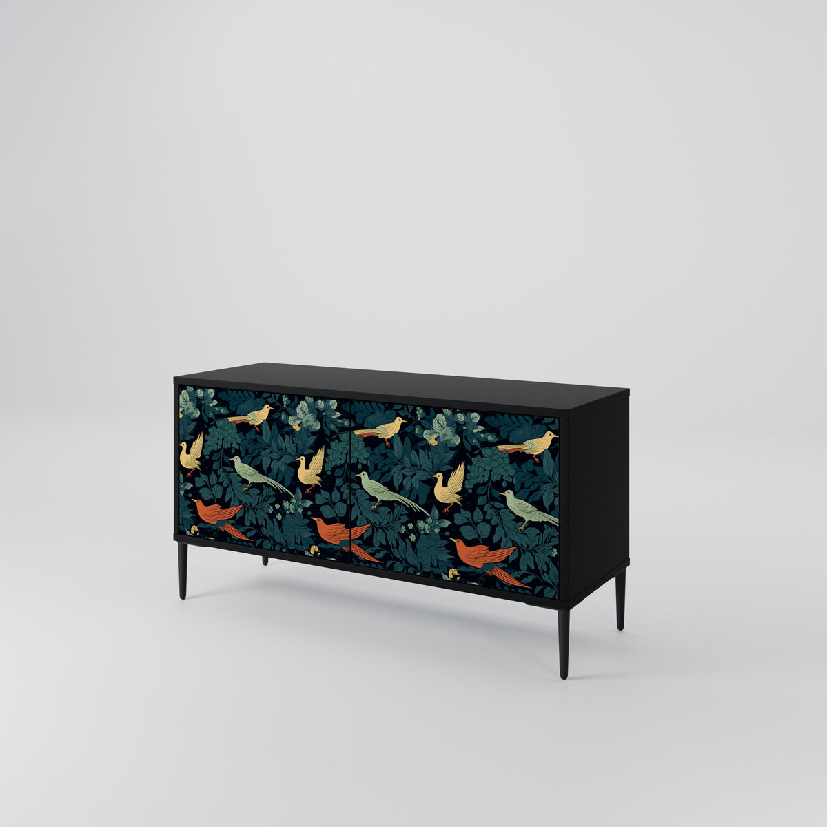 FOWL ORNAMENT Compact 2-Door TV Cabinet