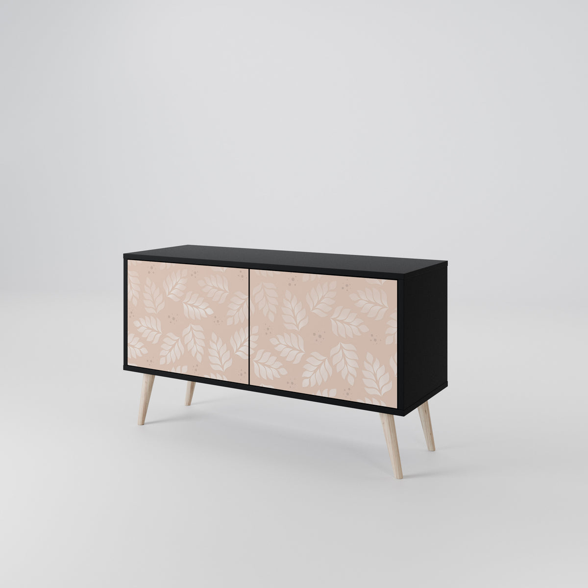 LEAVES ON BEIGE Compact 2-Door TV Cabinet