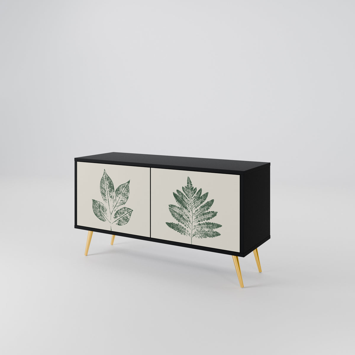 GREEN LEAFY STAMPS Compact 2-Door TV Cabinet