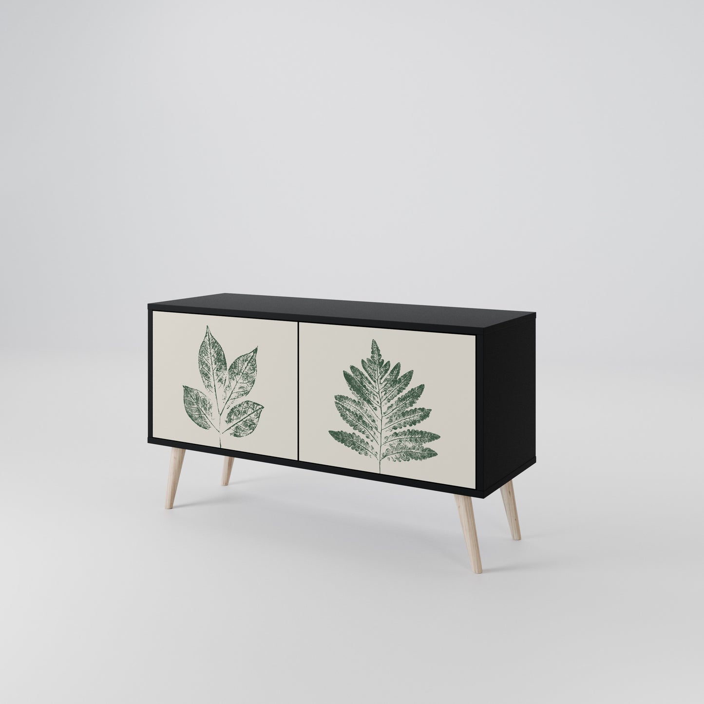 GREEN LEAFY STAMPS Kompaktes 2-türiges TV-Lowboard