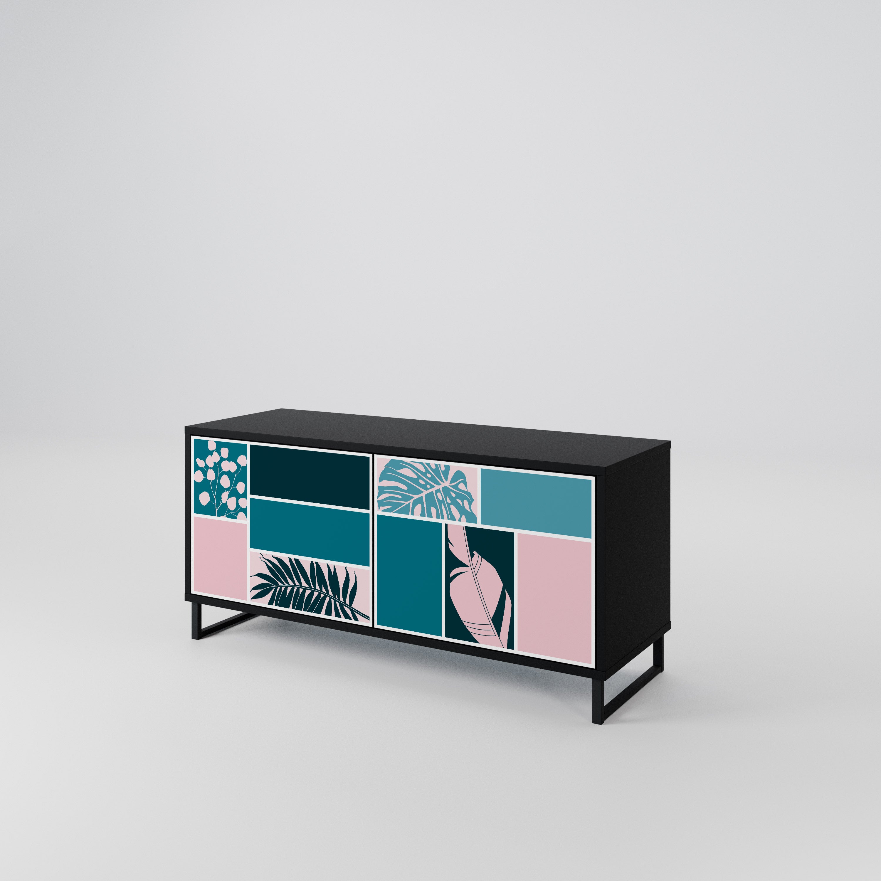 COMBINATION OF SHAPES Compact 2-Door TV Cabinet