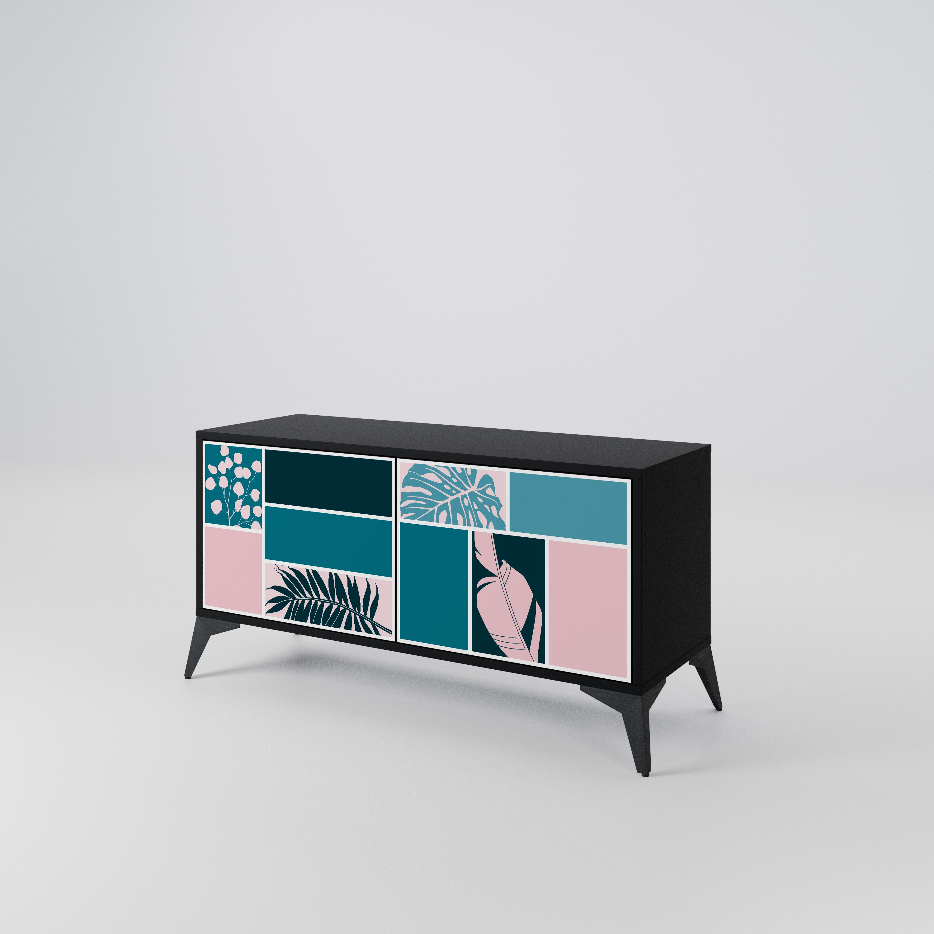 COMBINATION OF SHAPES Compact 2-Door TV Cabinet