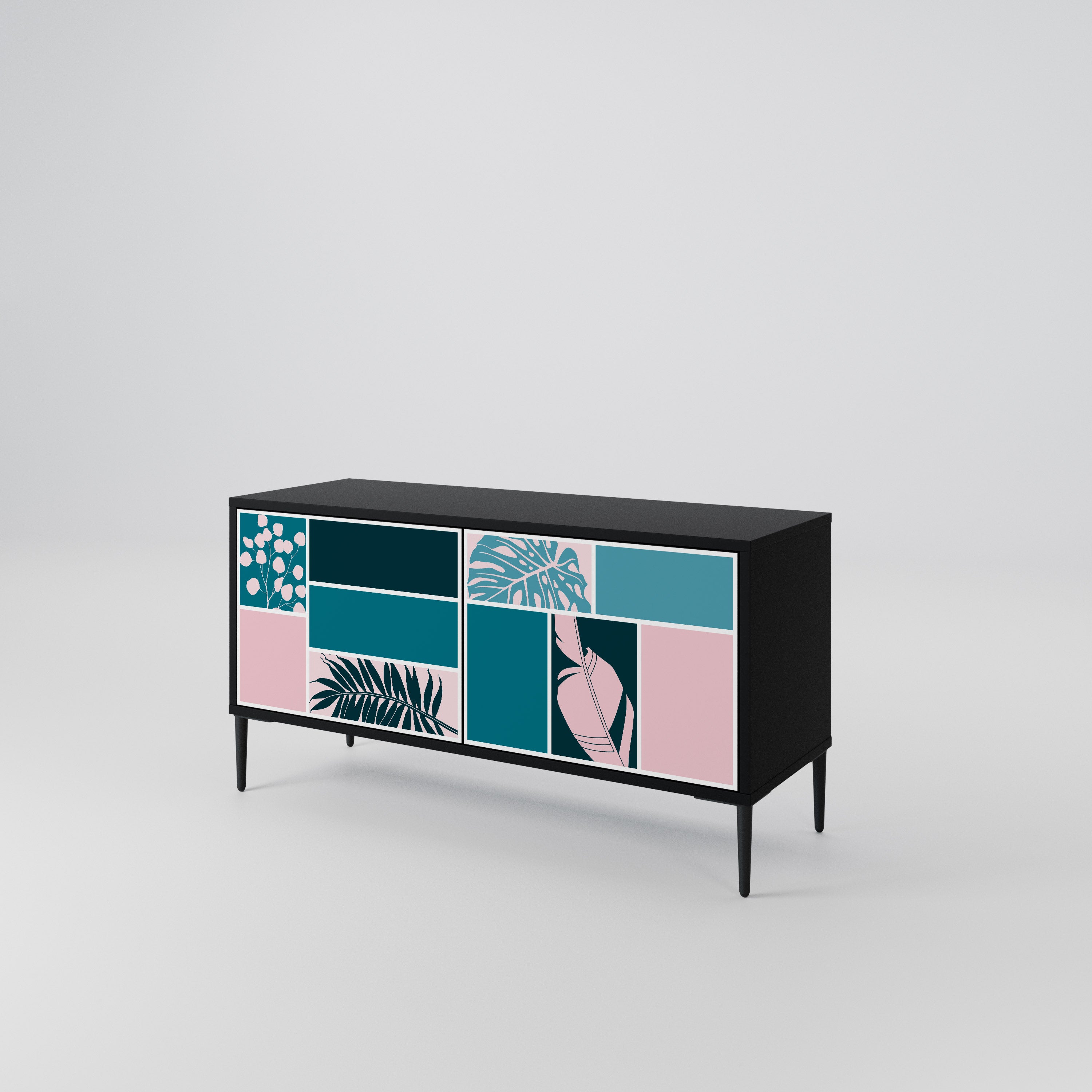 COMBINATION OF SHAPES Compact 2-Door TV Cabinet