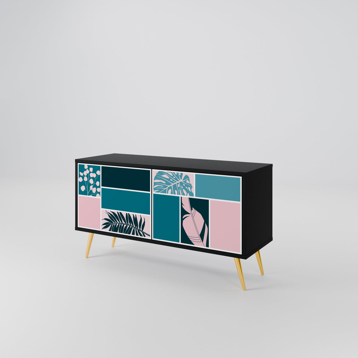COMBINATION OF SHAPES Compact 2-Door TV Cabinet
