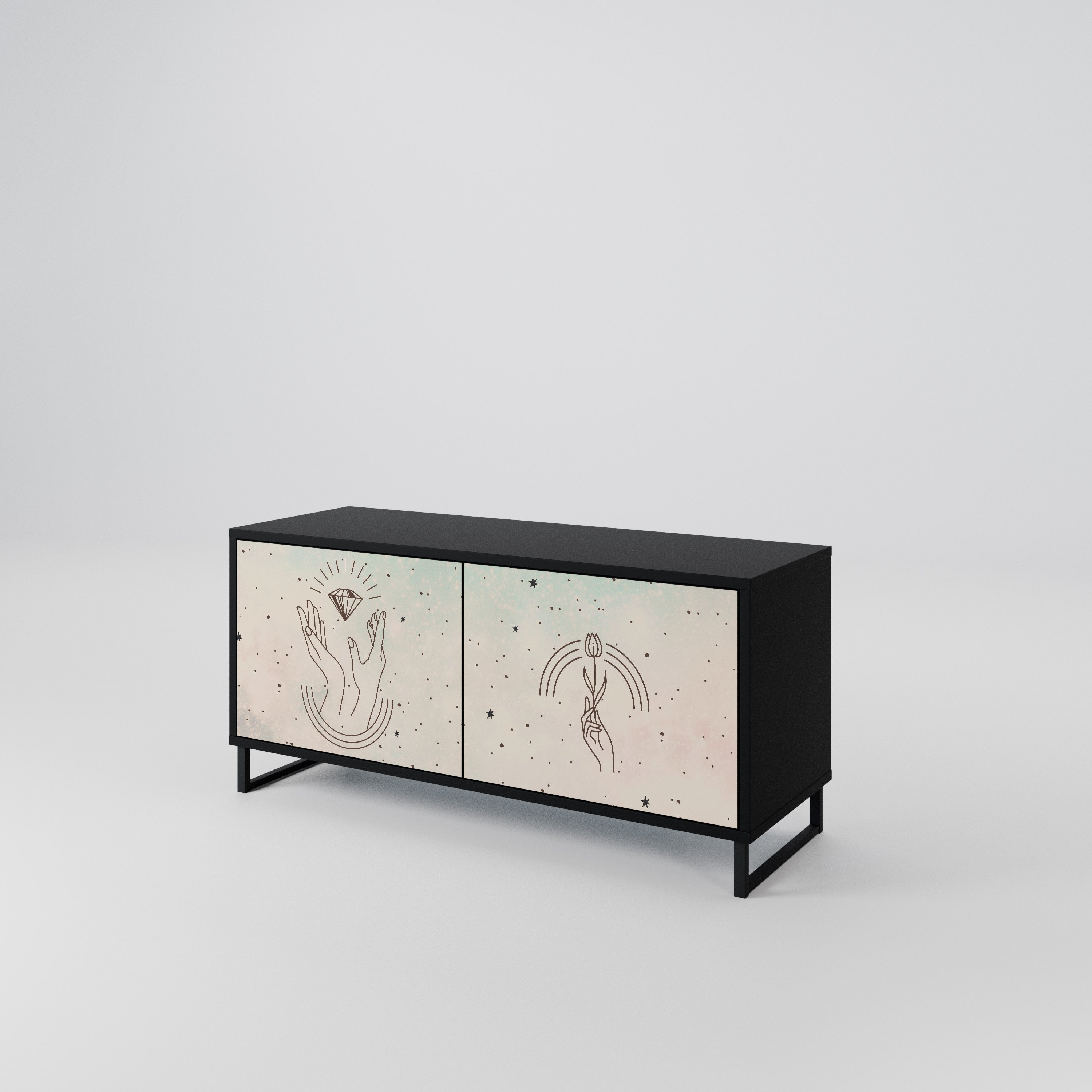 DELICATE BEAUTY Compact 2-Door TV Cabinet