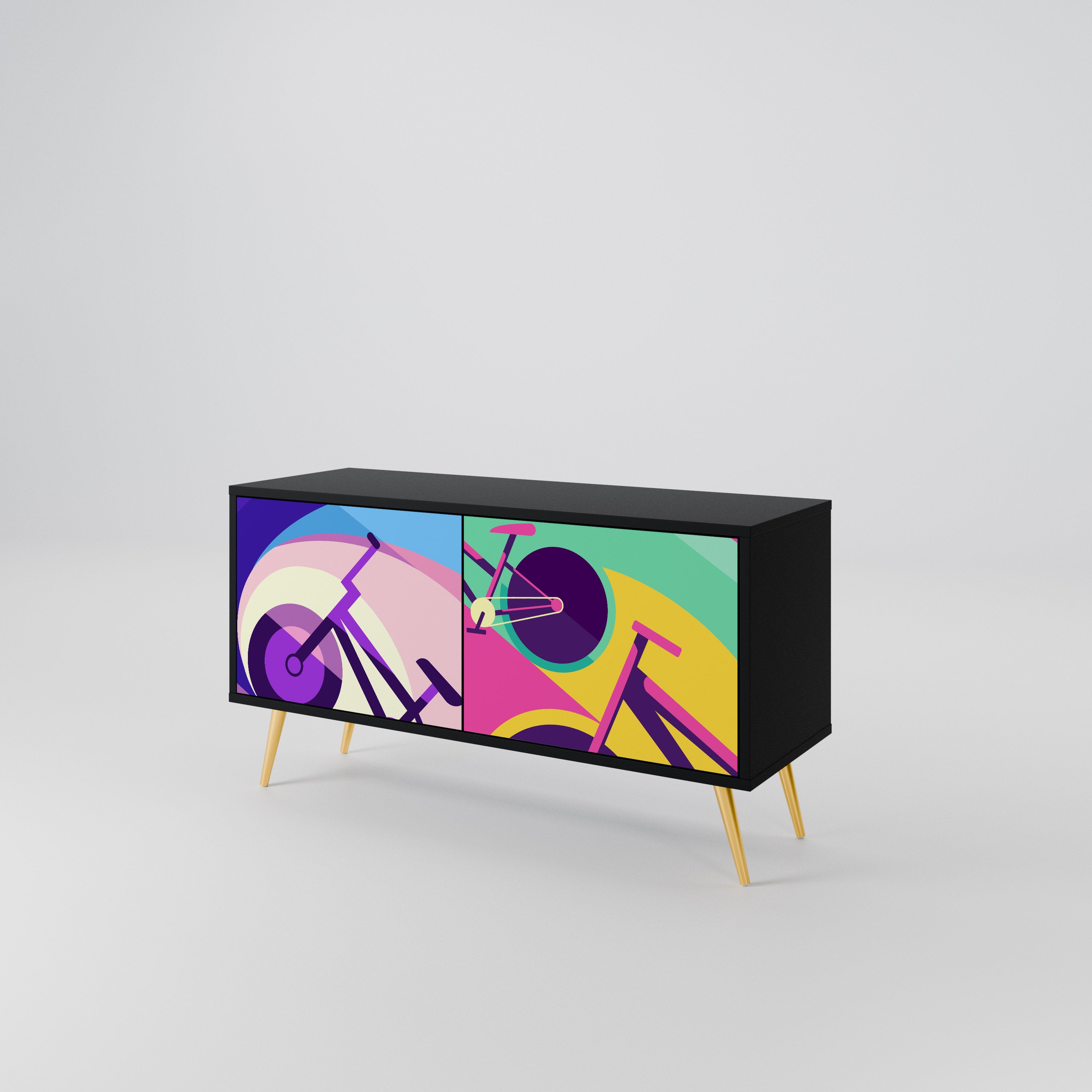 BIKE DREAMS Compact 2-Door TV Cabinet