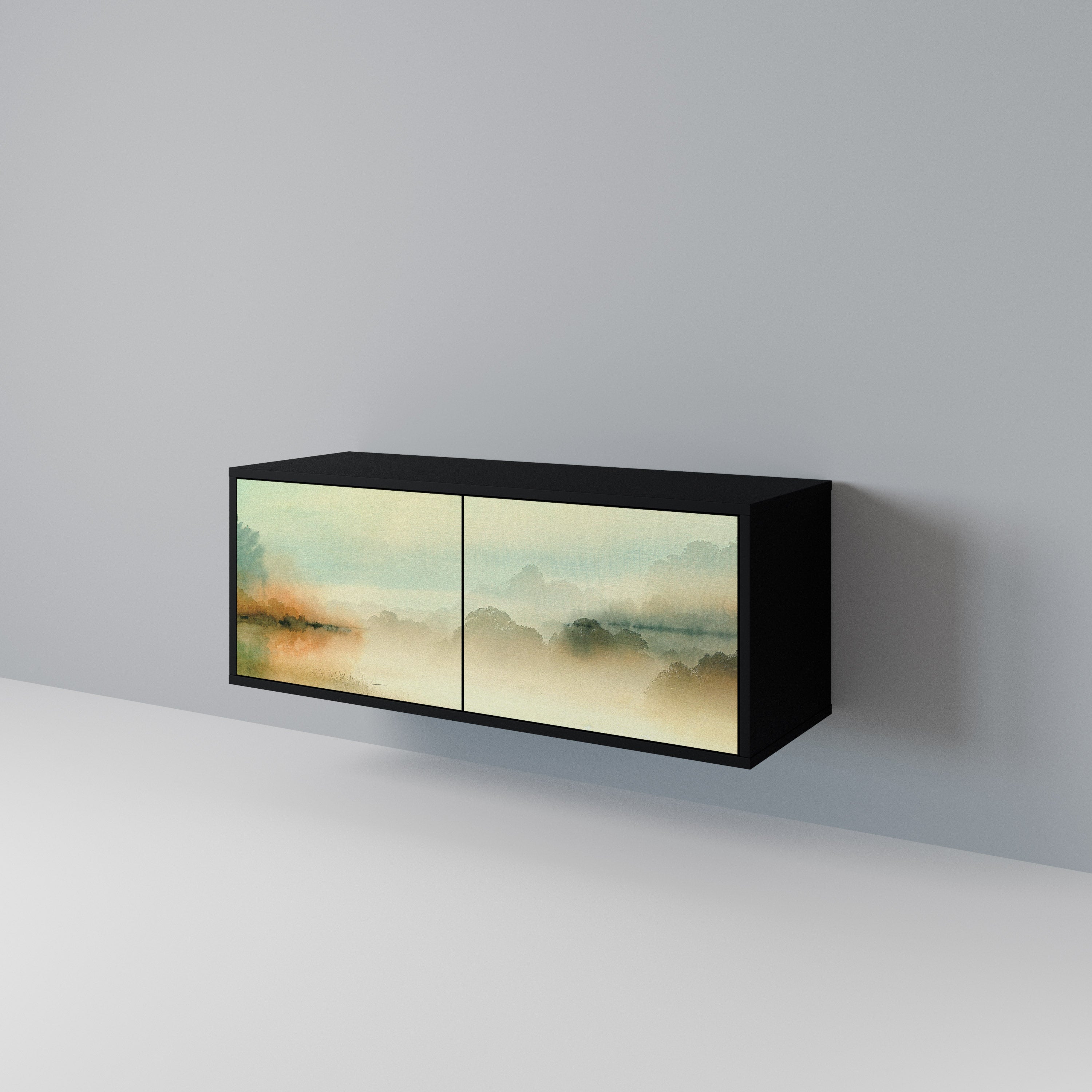 MORNING BY THE LAKE Compact 2-Door TV Cabinet