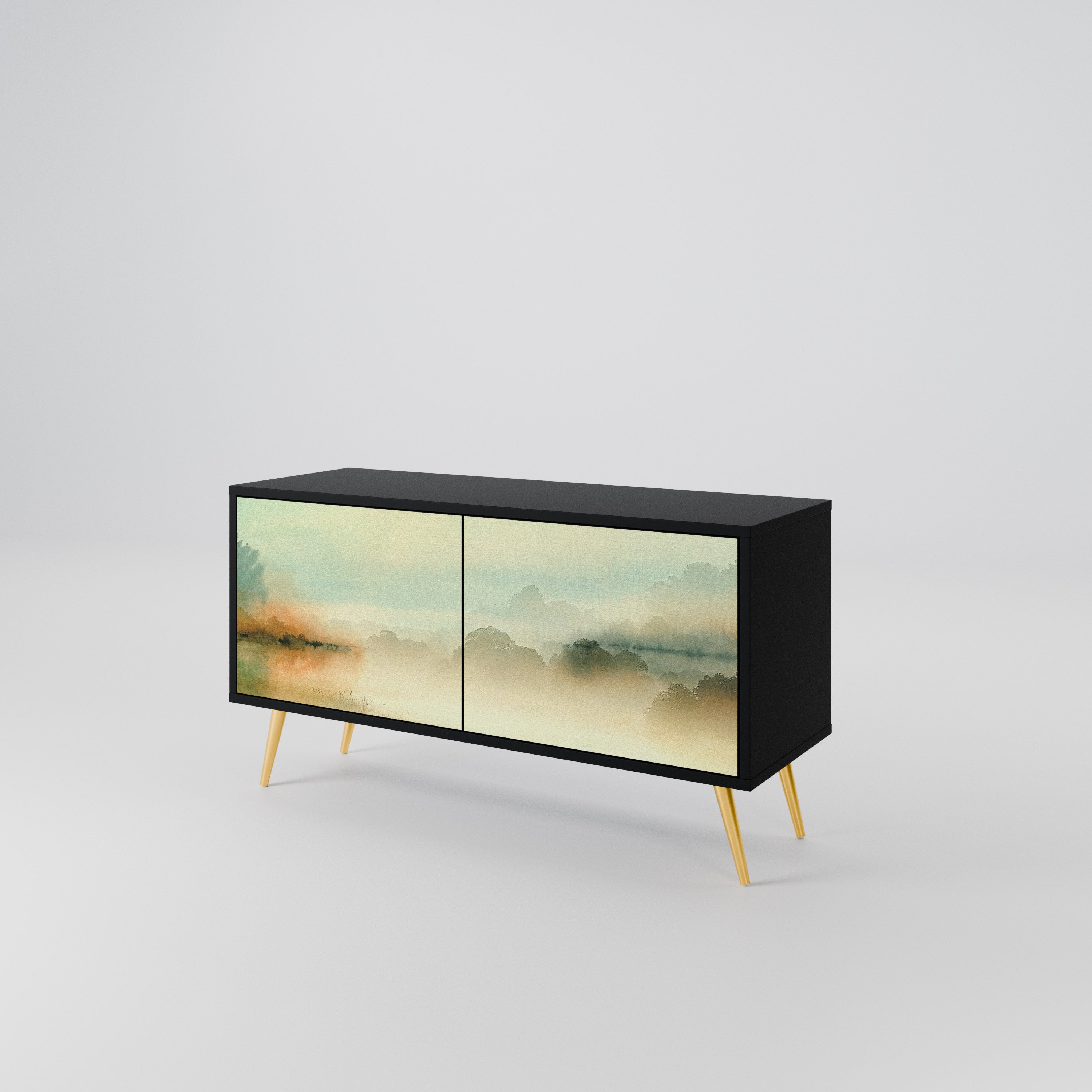 MORNING BY THE LAKE Compact 2-Door TV Cabinet