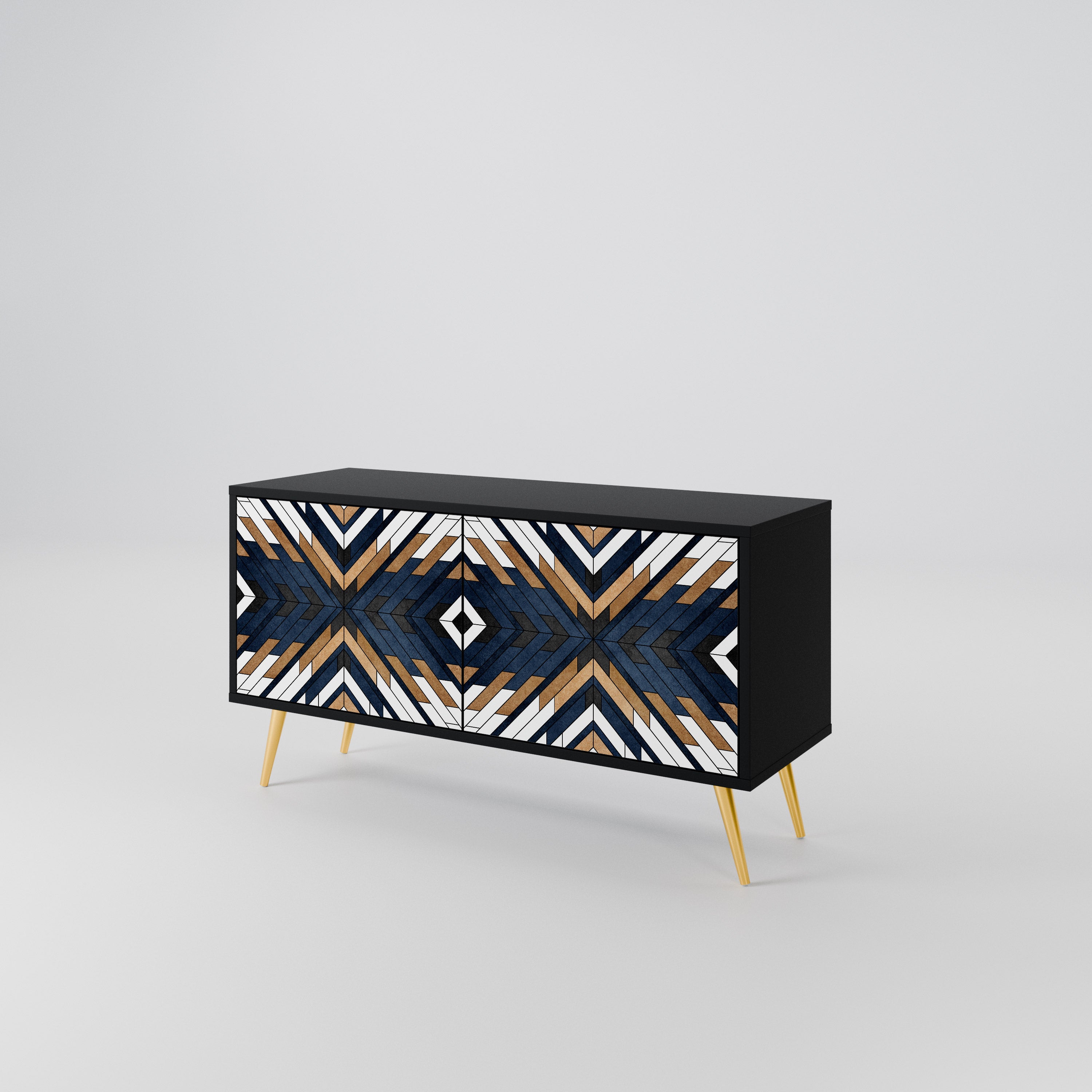 ARTFUL GEOMETRY Compact 2-Door TV Cabinet