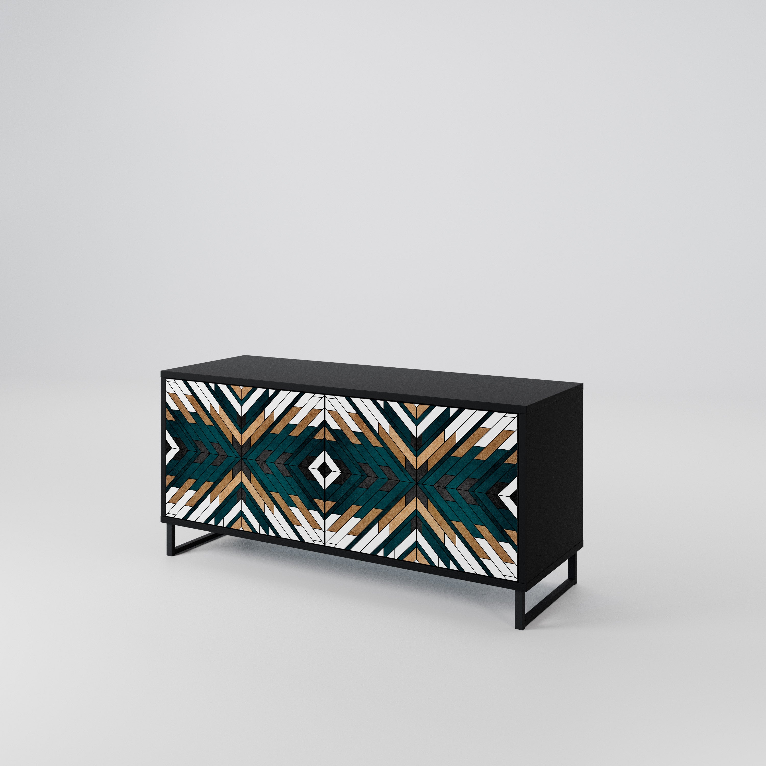 ARTISTIC GEOMETRY Compact 2-Door TV Cabinet