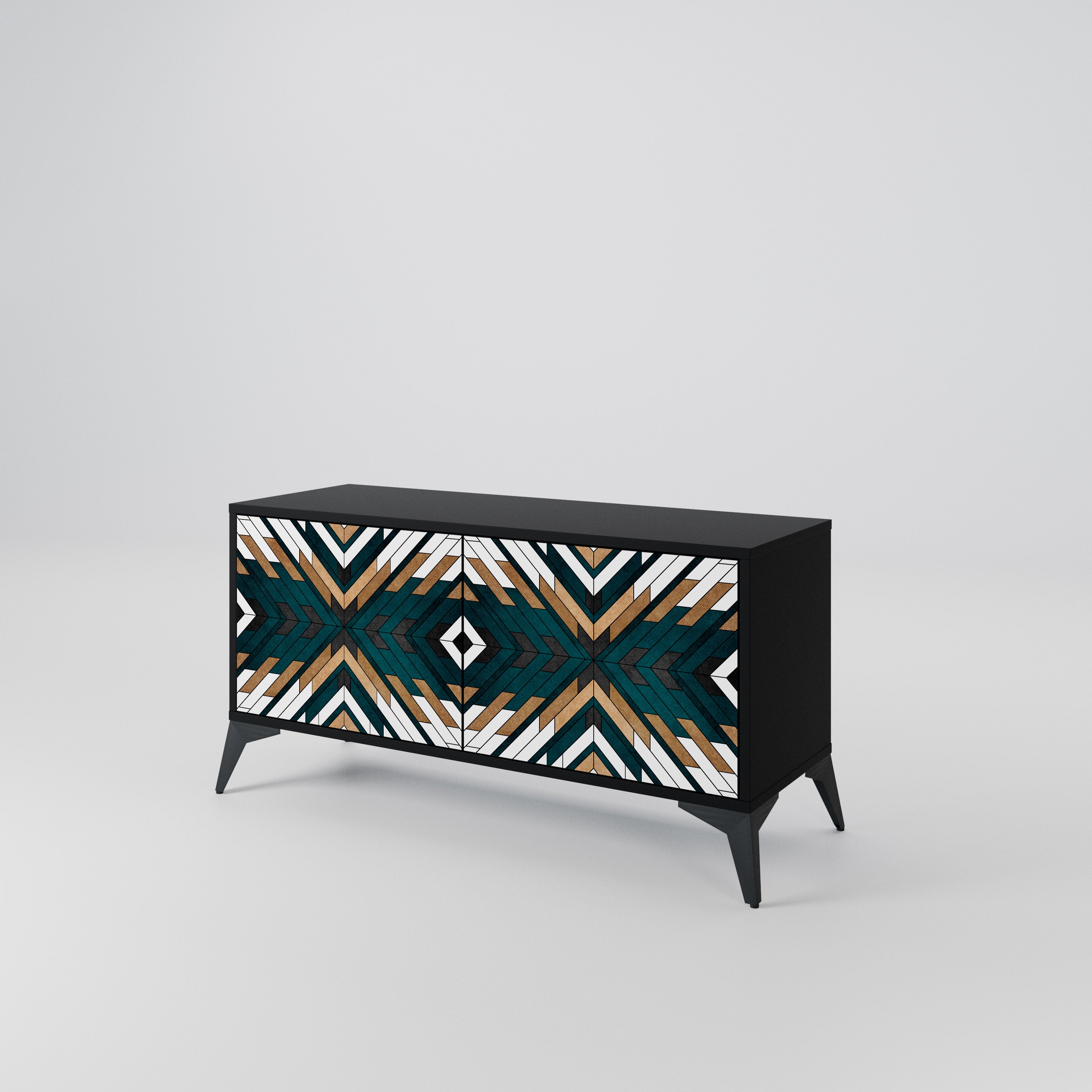 ARTISTIC GEOMETRY Compact 2-Door TV Cabinet