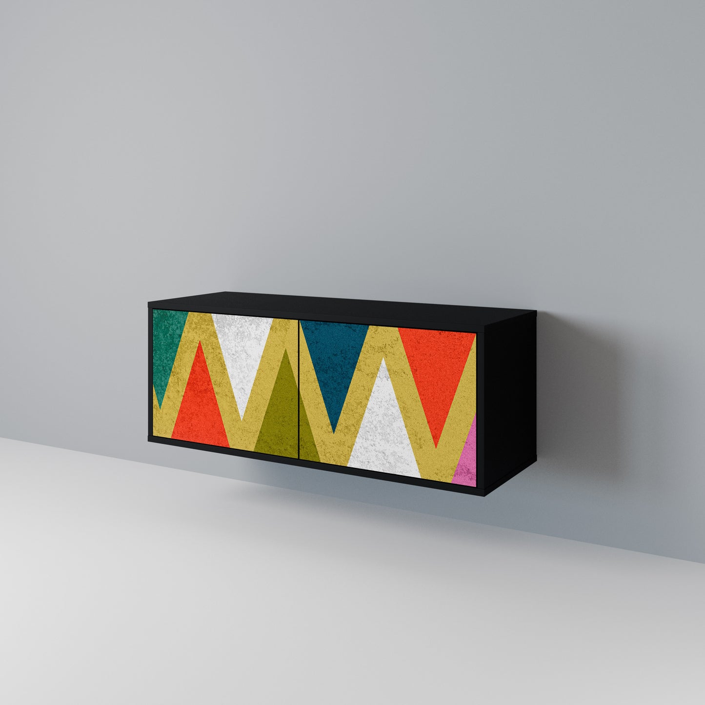 COLORFUL TRIANGLES Kompaktes 2-türiges TV-Lowboard