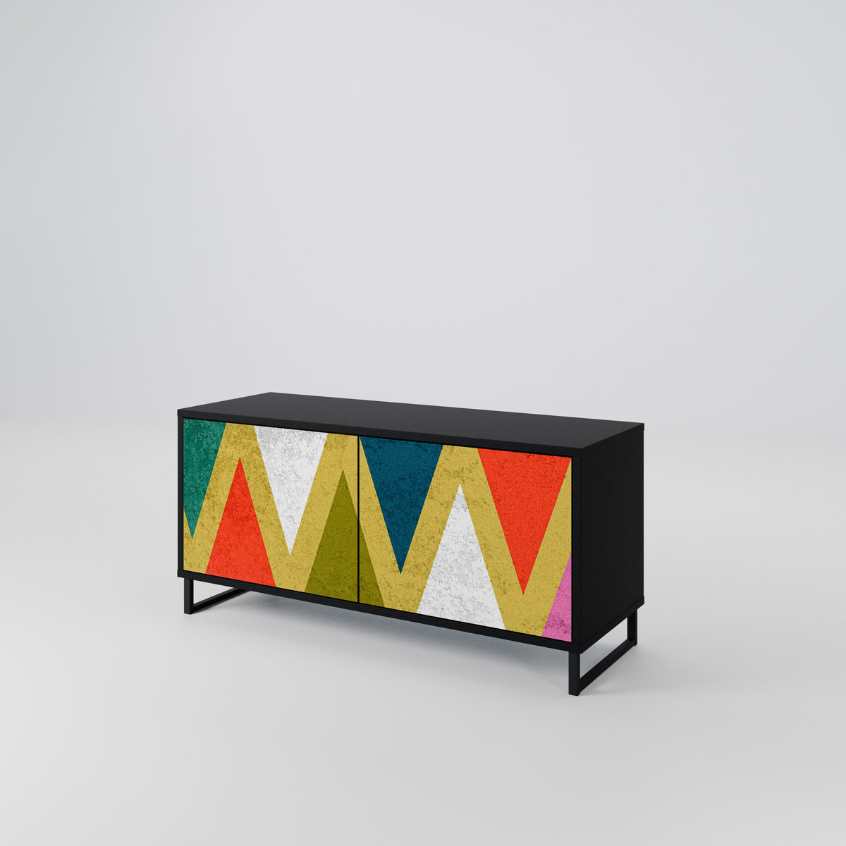 COLORFUL TRIANGLES Kompaktes 2-türiges TV-Lowboard