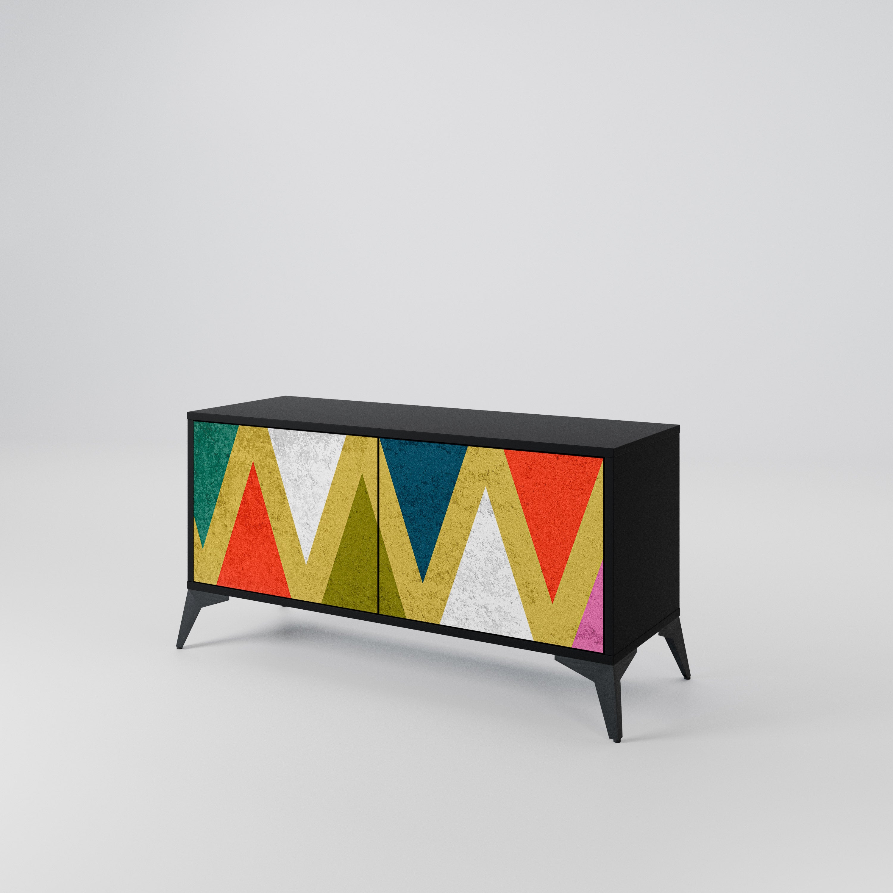 COLORFUL TRIANGLES Compact 2-Door TV Cabinet