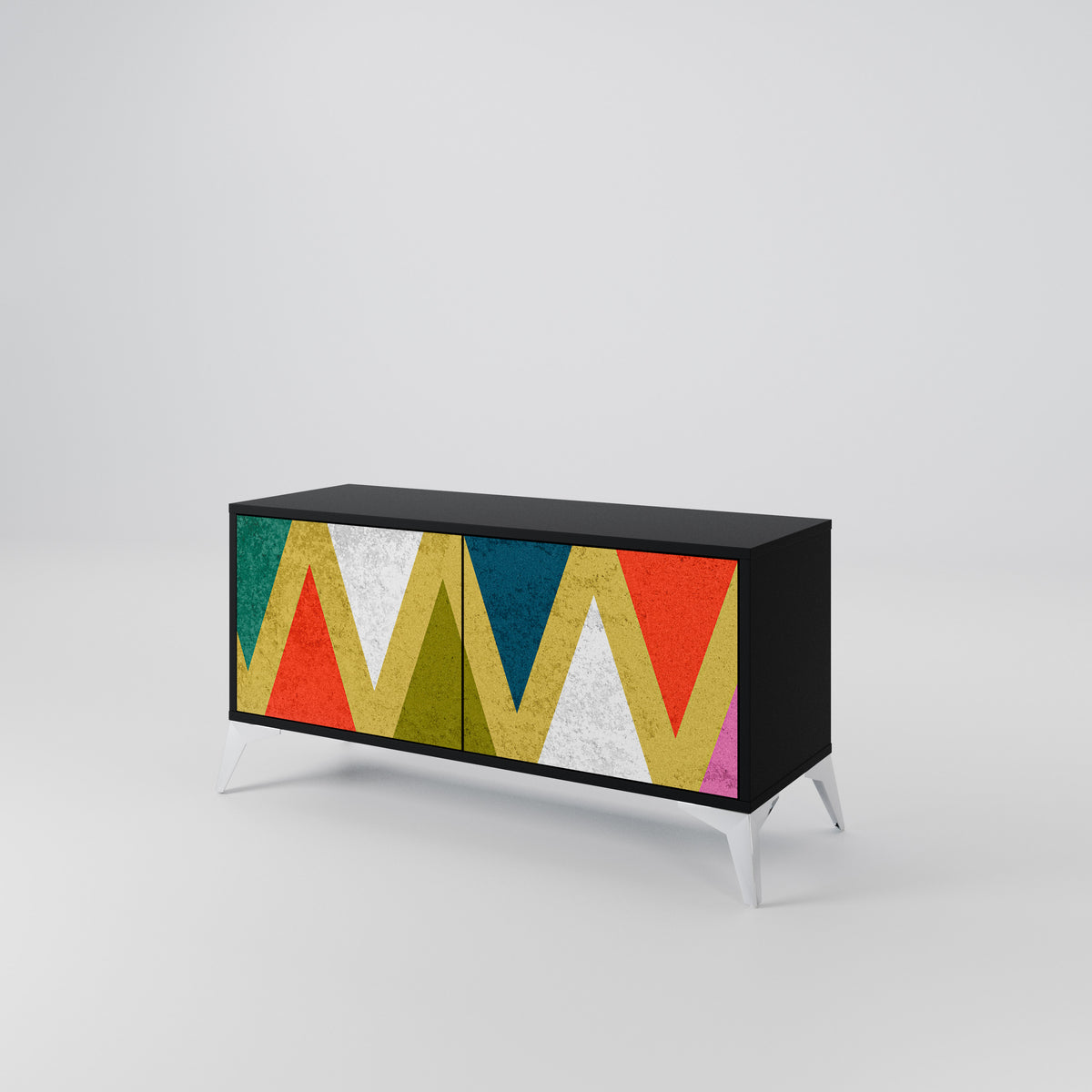 COLORFUL TRIANGLES Kompaktes 2-türiges TV-Lowboard