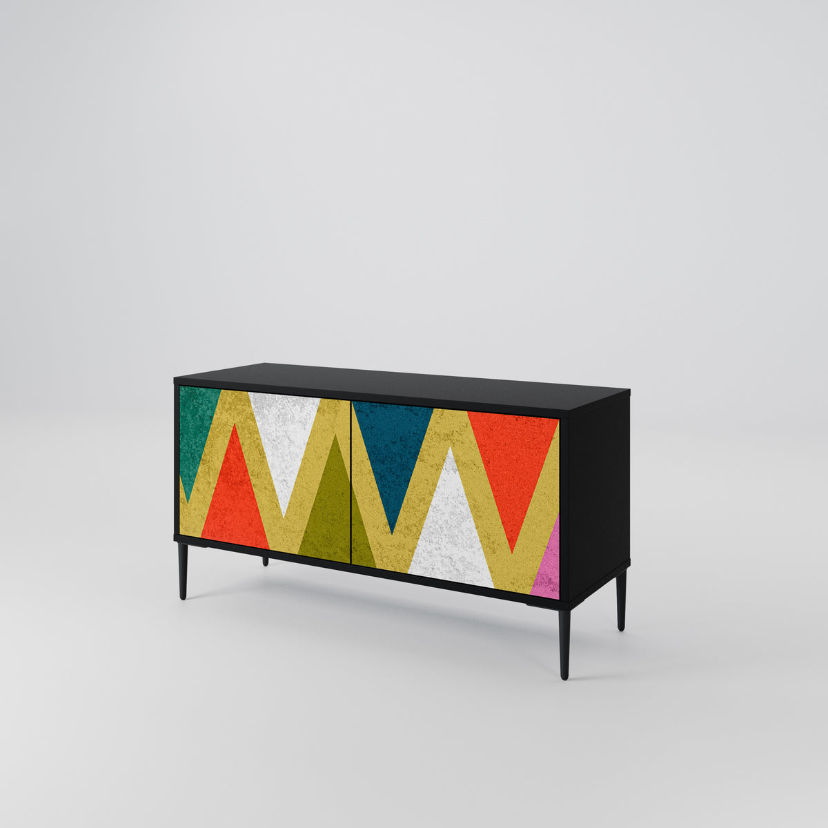COLORFUL TRIANGLES Kompaktes 2-türiges TV-Lowboard
