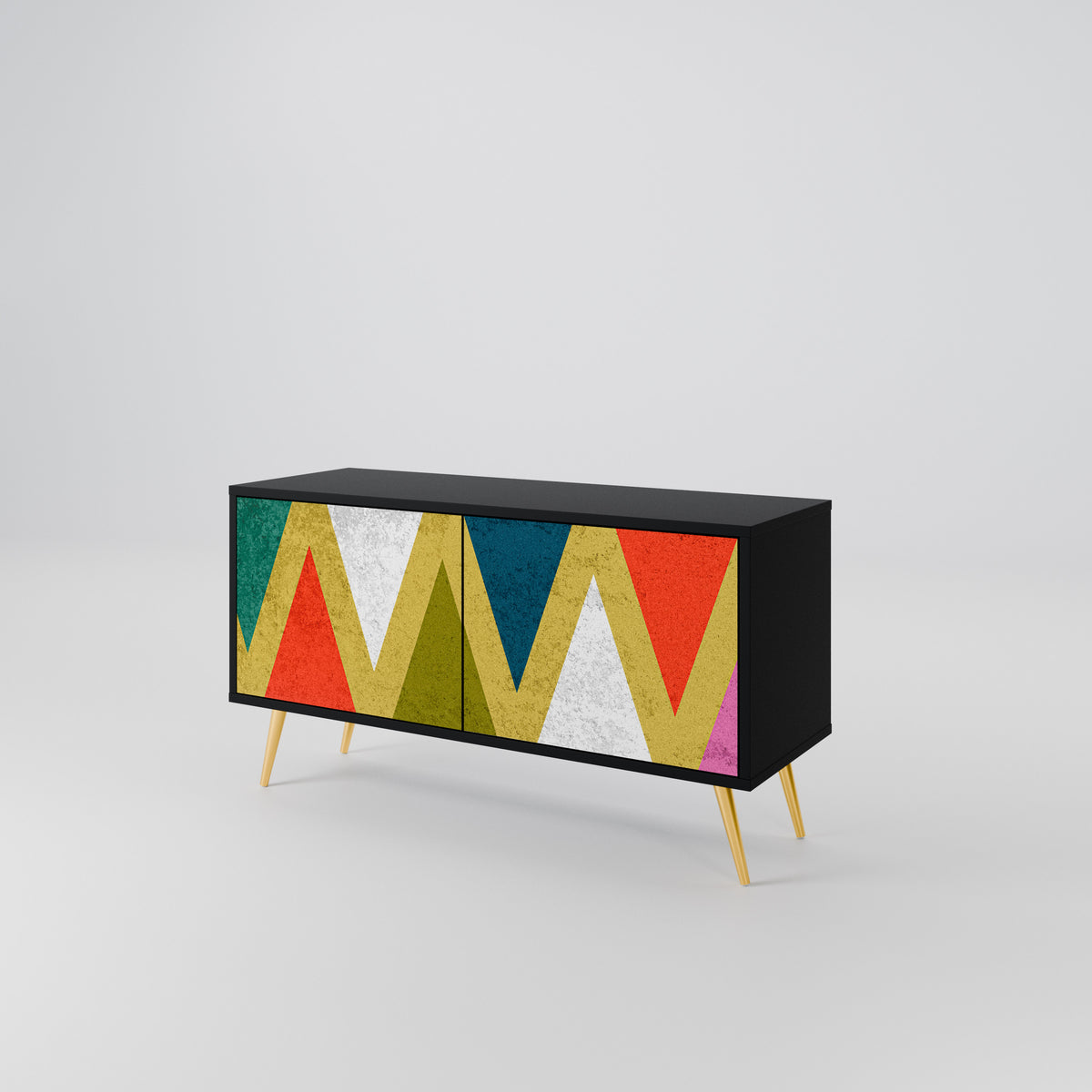 COLORFUL TRIANGLES Kompaktes 2-türiges TV-Lowboard
