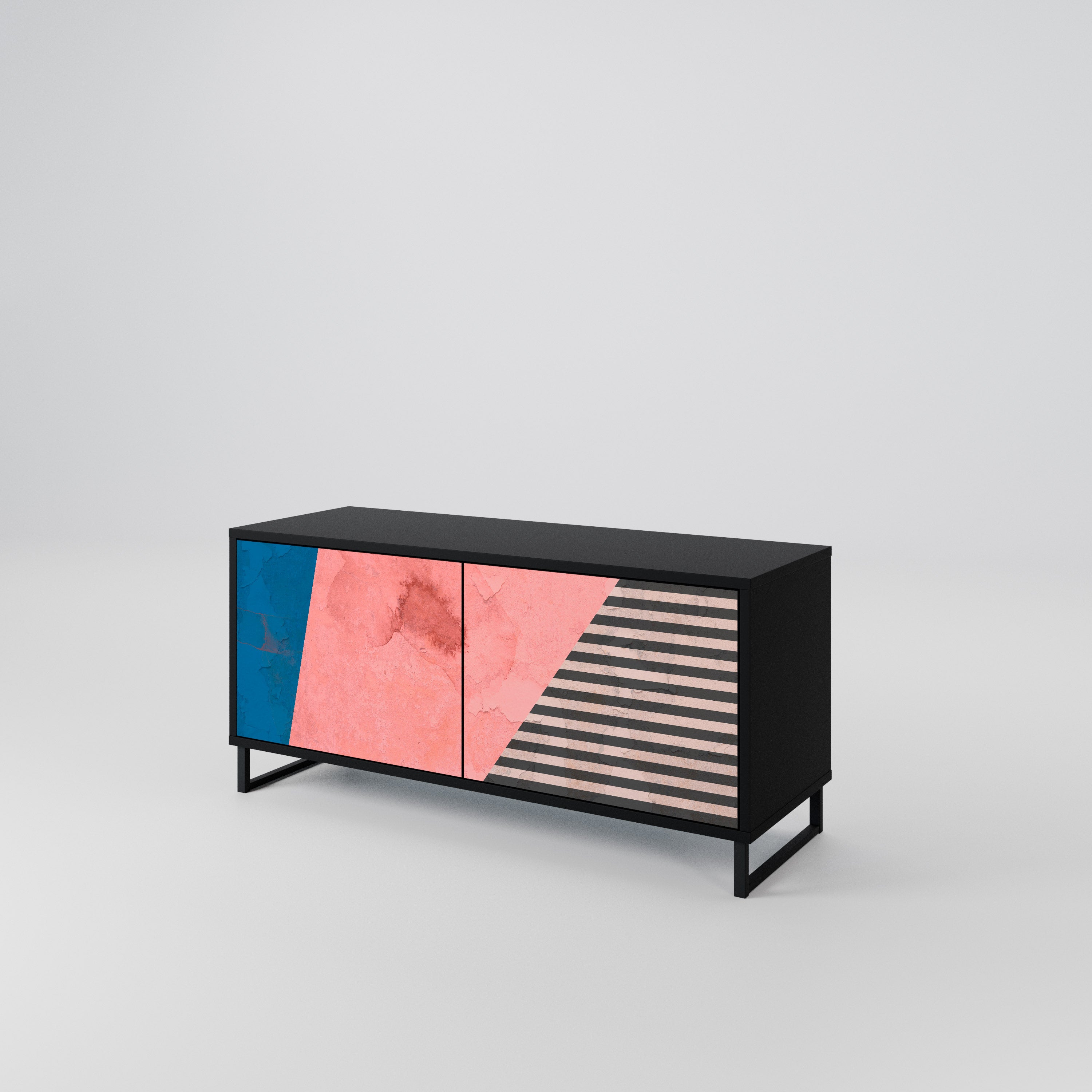 GLAMOROUS STRIPE Compact 2-Door TV Cabinet