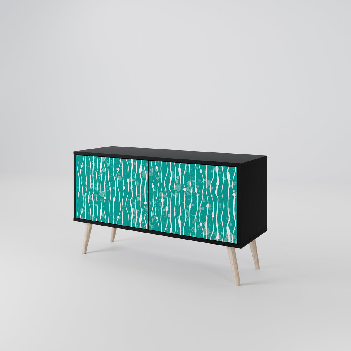 TURQUOISE RAIN Kompaktes 2-türiges TV-Lowboard
