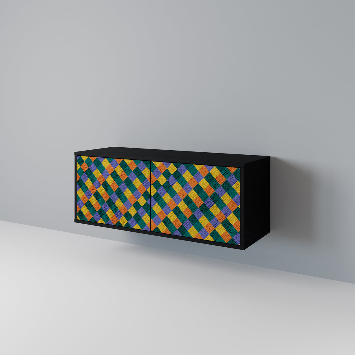 PAINTED SQUARES MIX Kompaktes 2-türiges TV-Lowboard