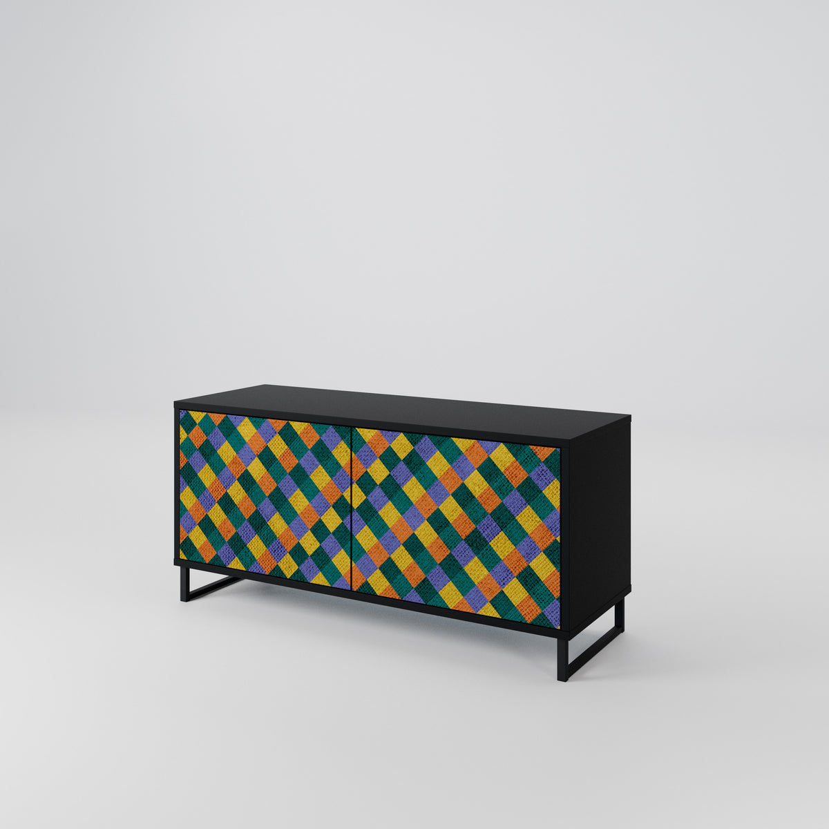 PAINTED SQUARES MIX Kompaktes 2-türiges TV-Lowboard