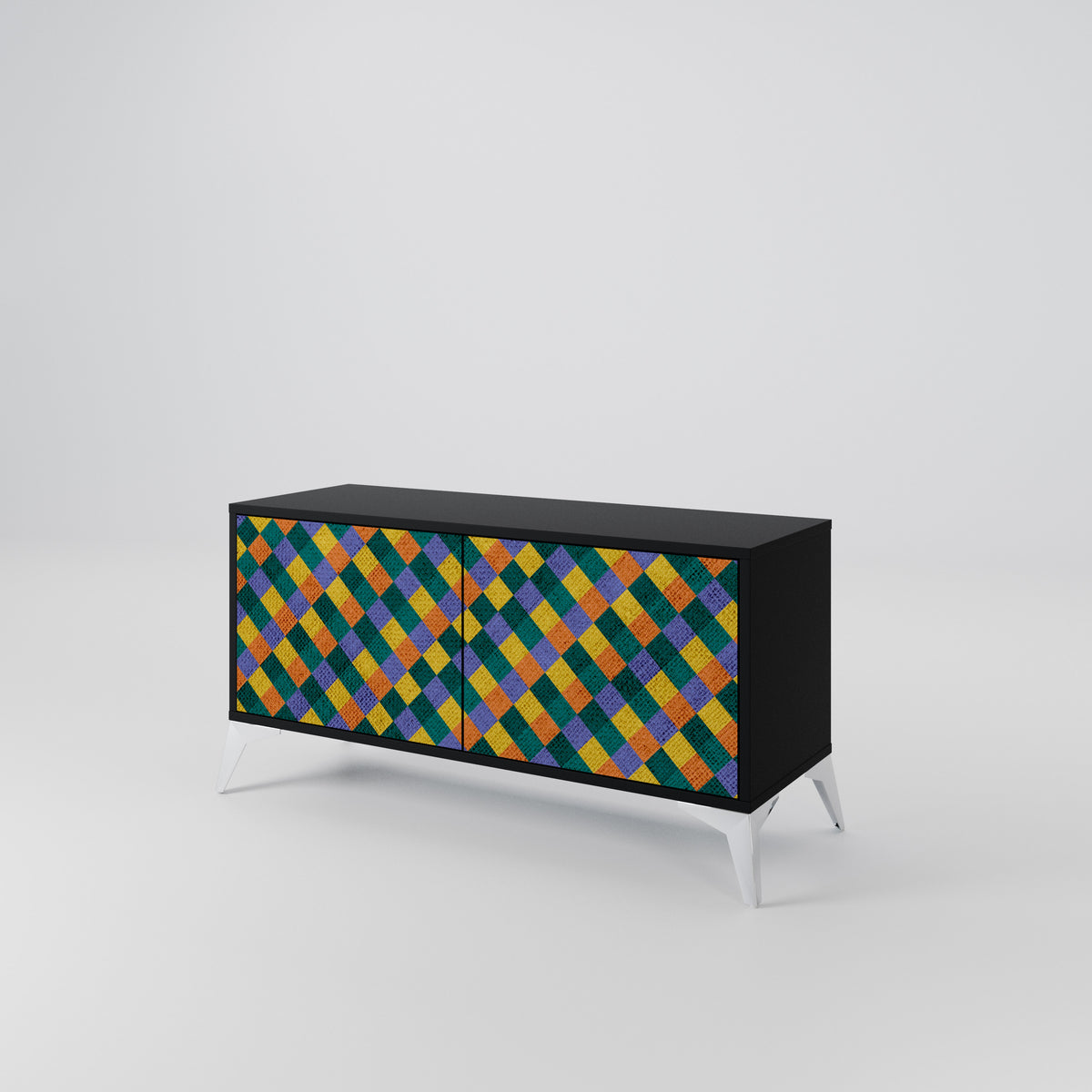 PAINTED SQUARES MIX Kompaktes 2-türiges TV-Lowboard