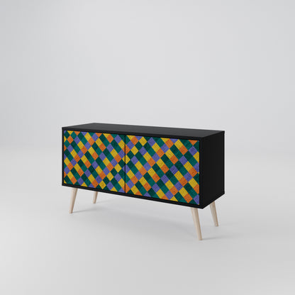 PAINTED SQUARES MIX Kompaktes 2-türiges TV-Lowboard