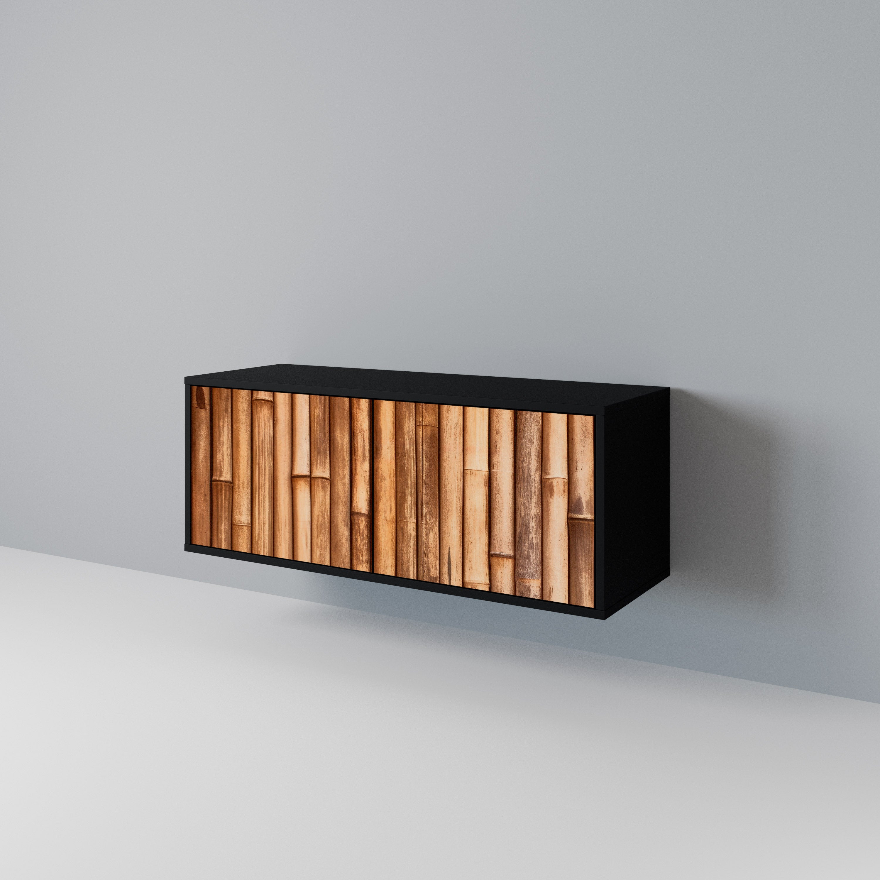 NATURAL WOOD Compact 2-Door TV Cabinet