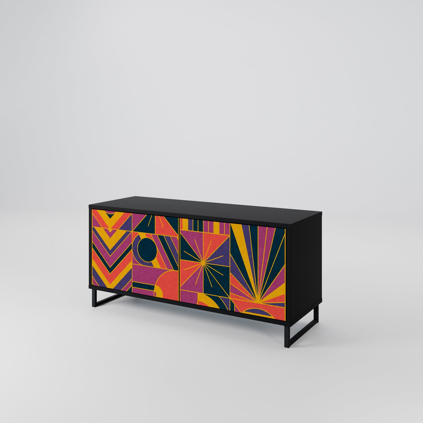 ELECTRIC PATTERNS Kompaktes 2-türiges TV-Lowboard