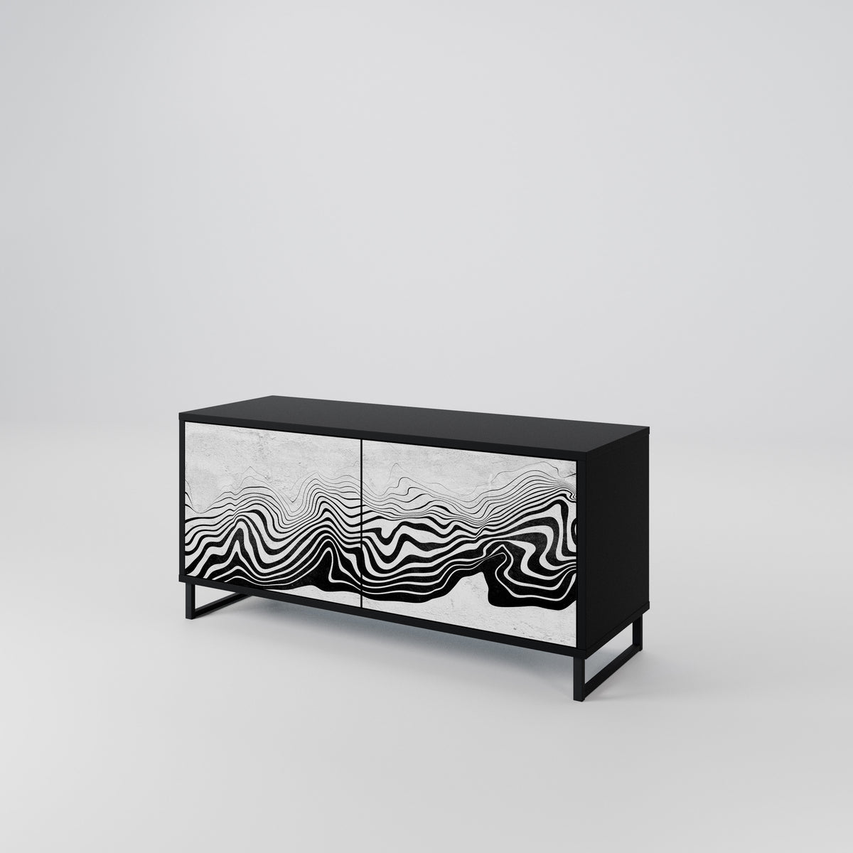 MONOCHROME MIRAGE Kompaktes 2-türiges TV-Lowboard