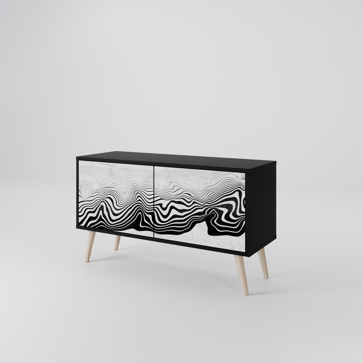 MONOCHROME MIRAGE Kompaktes 2-türiges TV-Lowboard