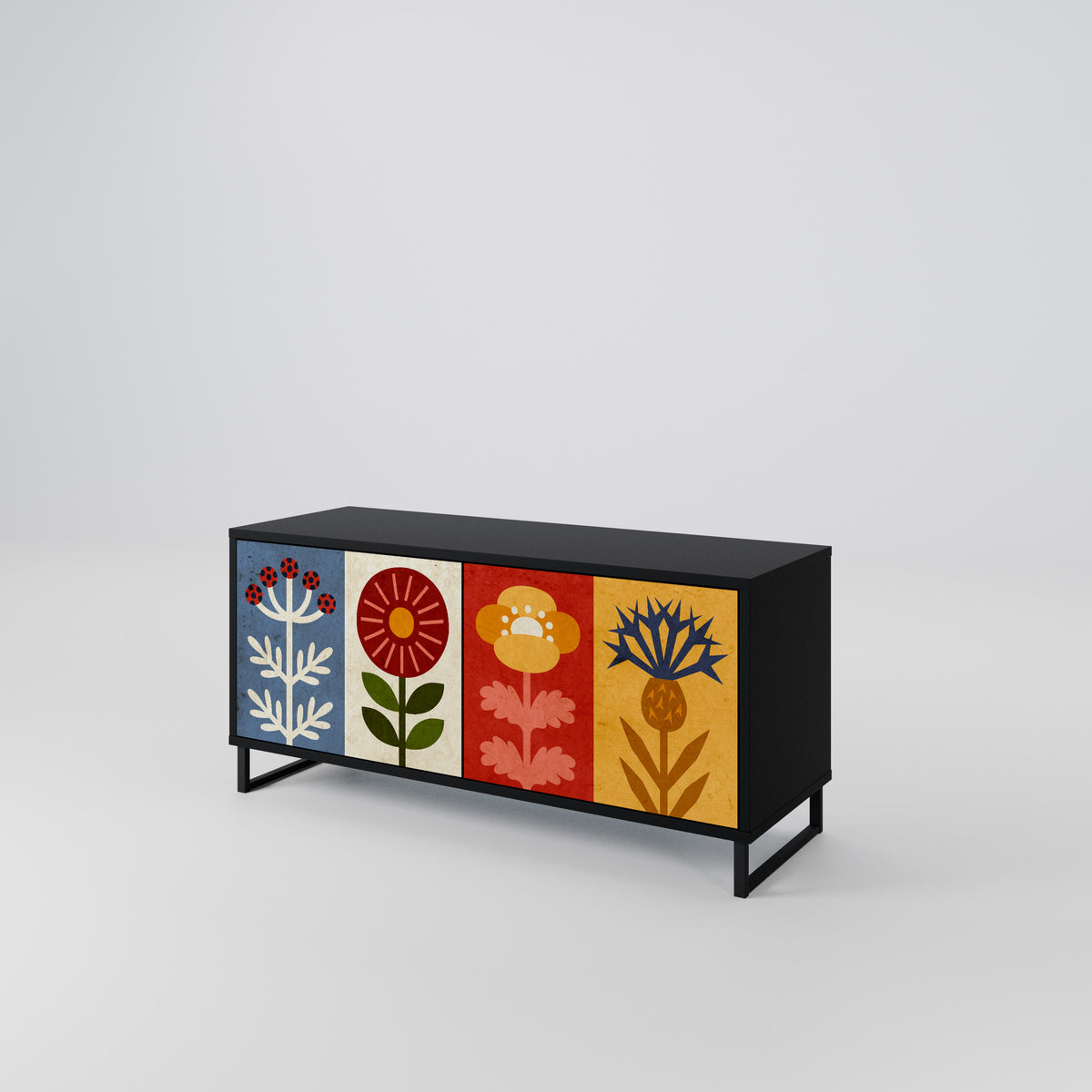 SCANDIC FLOWERET Compact 2-Door TV Cabinet