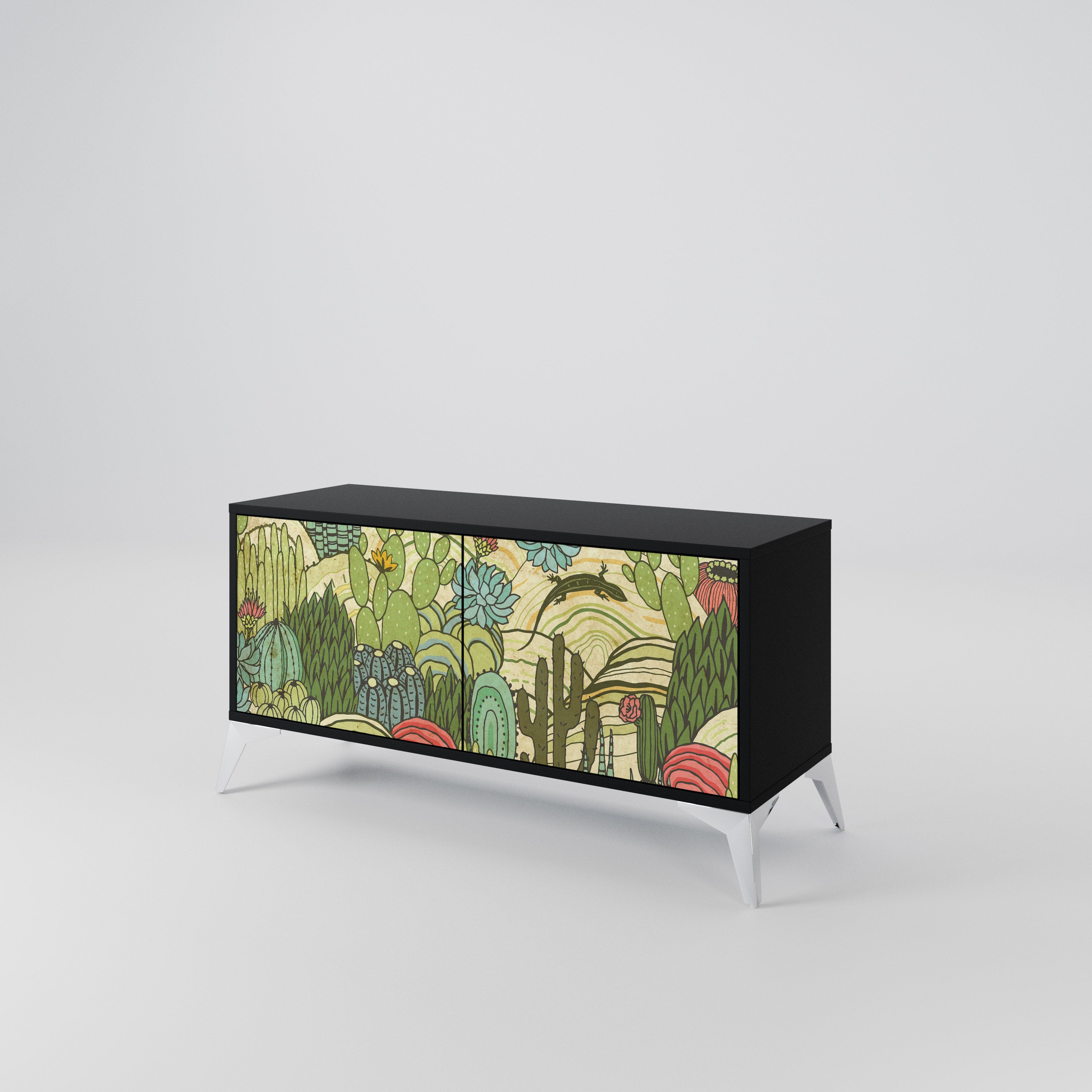 SUCCULENTS KALEIDOSCOPE Compact 2-Door TV Cabinet