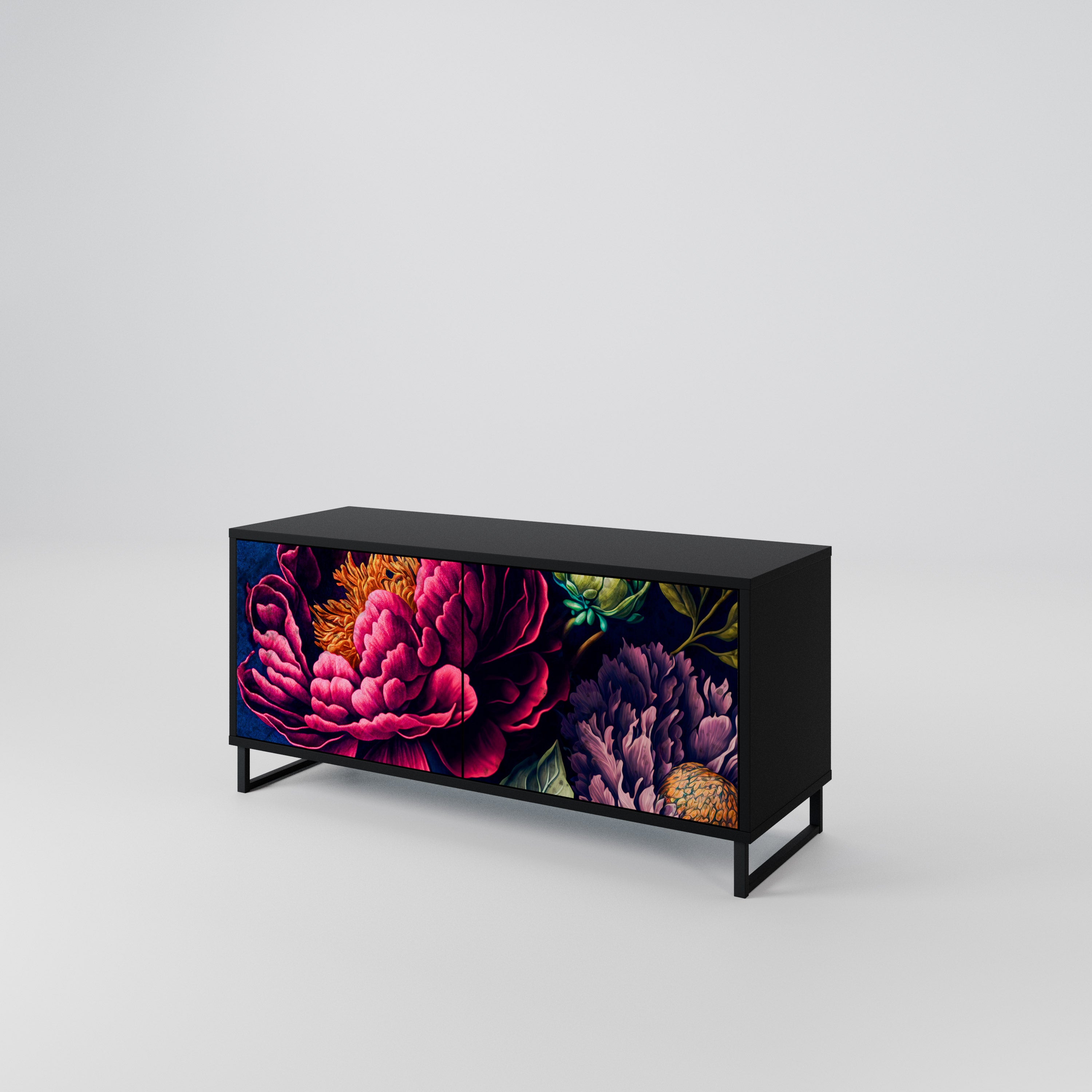 BLOOMING ELEGANCE Compact 2-Door TV Cabinet