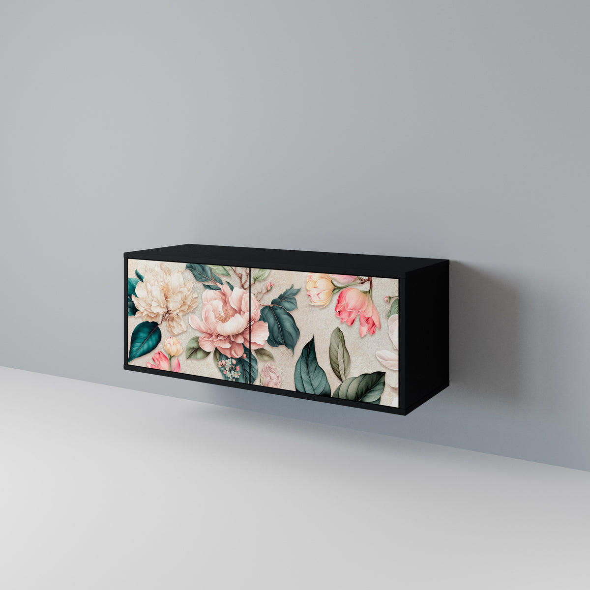 FLORAL GRACE Compact 2-Door TV Cabinet