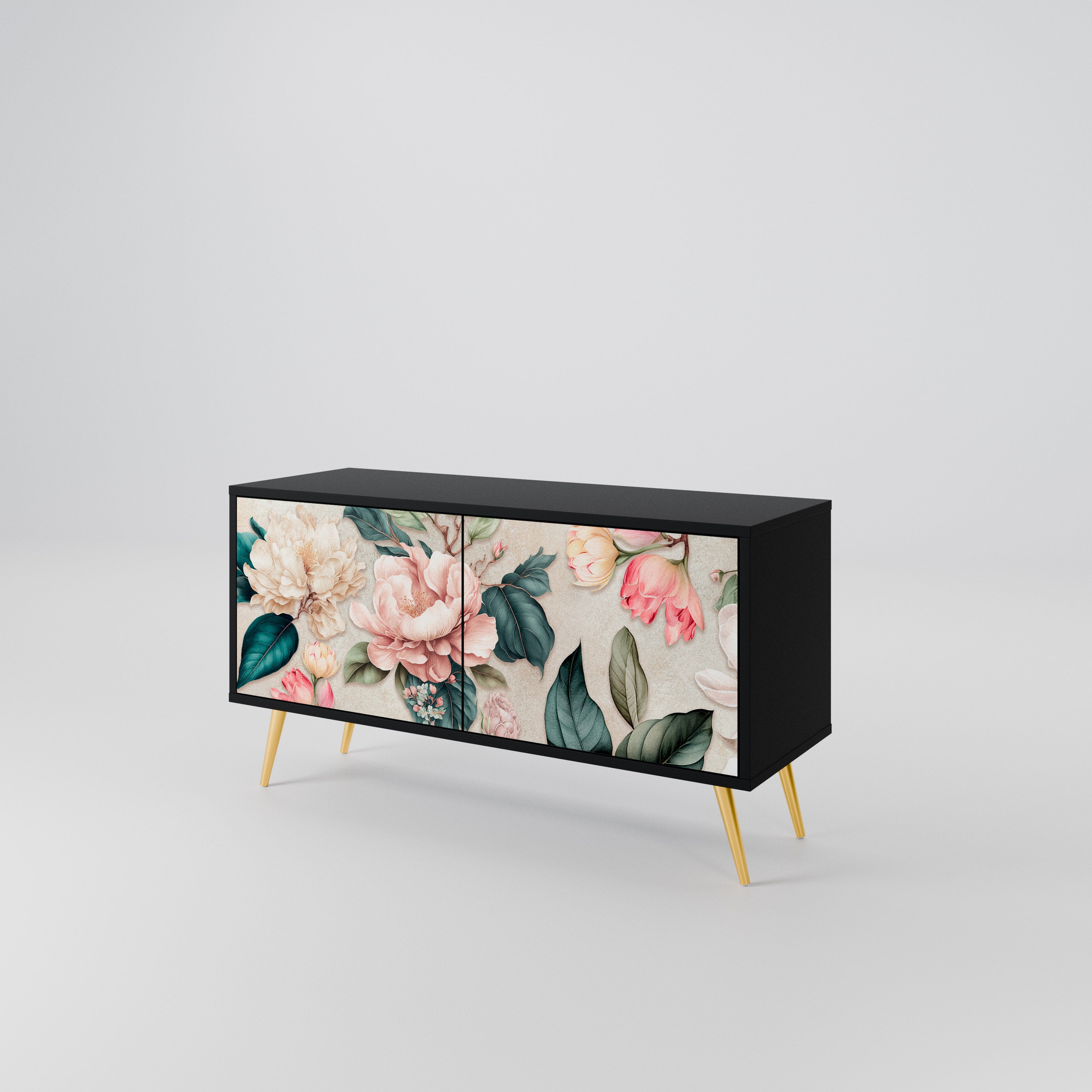 FLORAL GRACE Compact 2-Door TV Cabinet