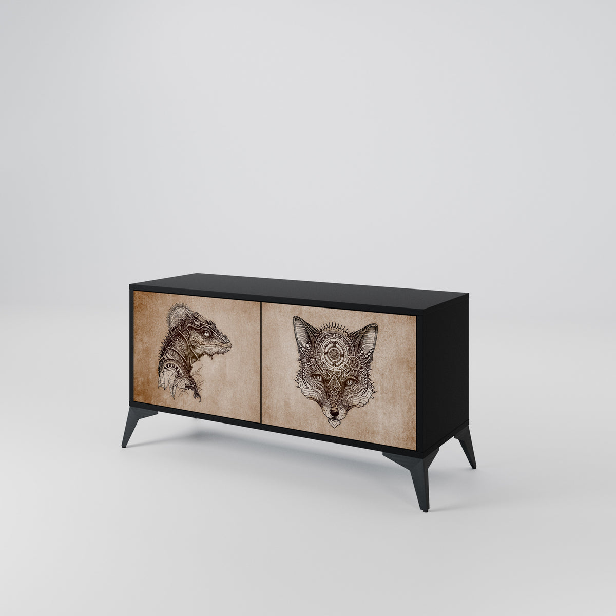STEAMPUNK CLAN Kompaktes 2-türiges TV-Lowboard